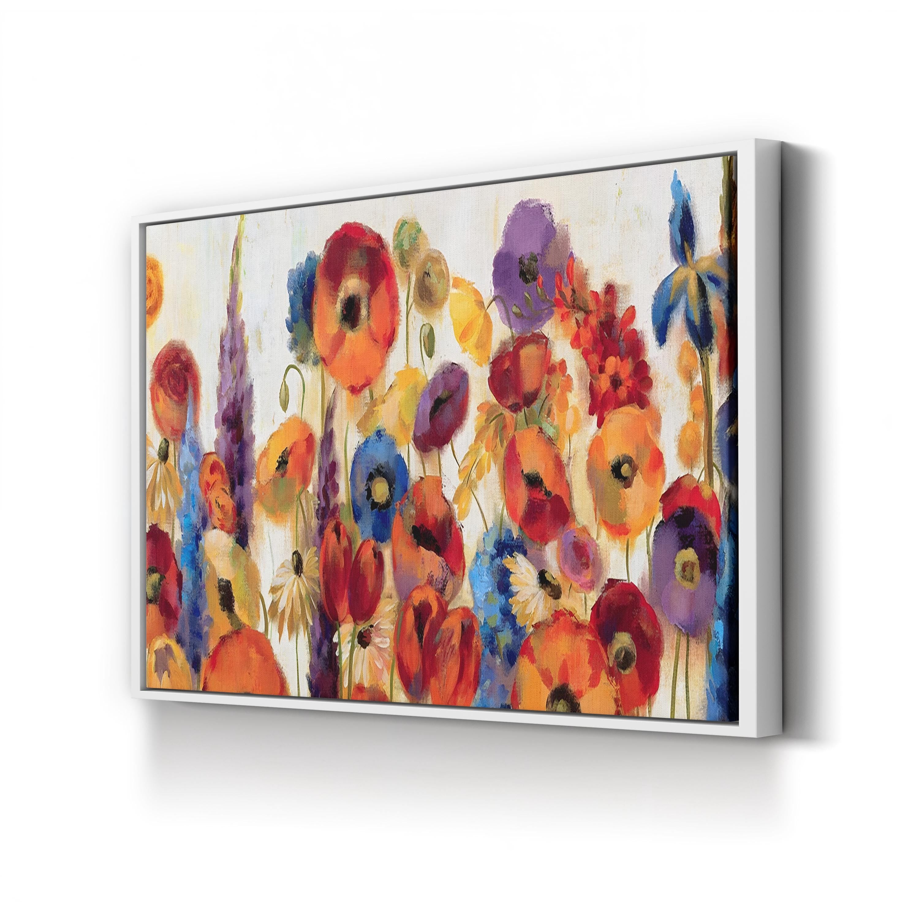 Joyful Garden by Silvia Vassileva canvas print in White frame