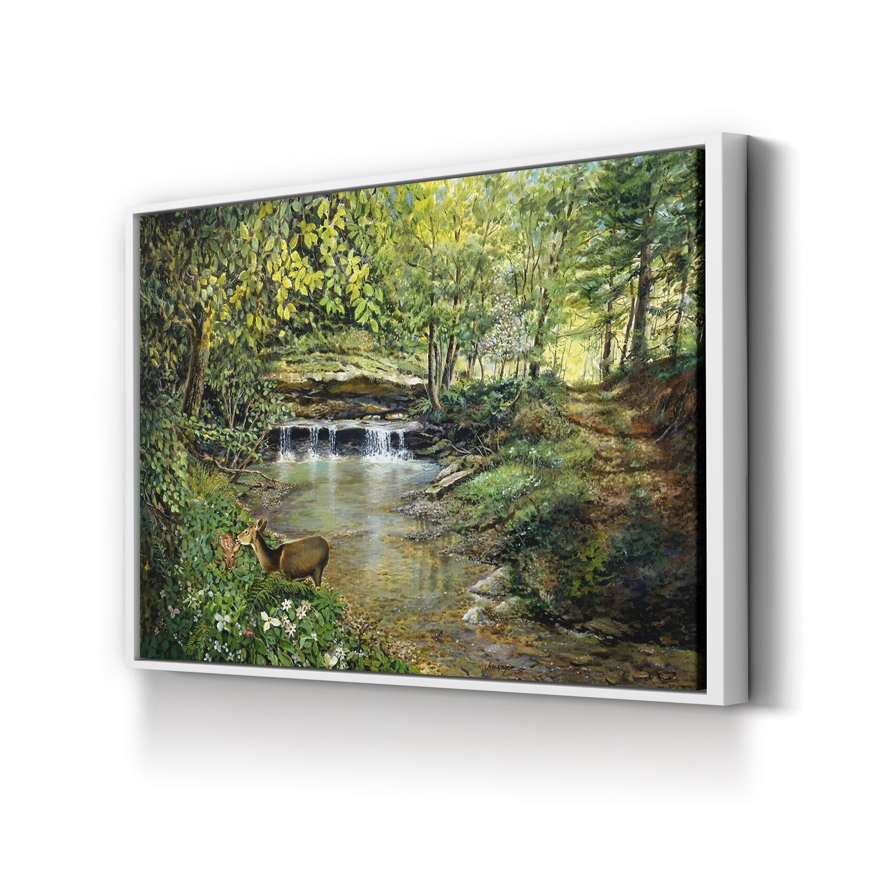 Serene Landscape with Deer Wall Art by Jess Hager