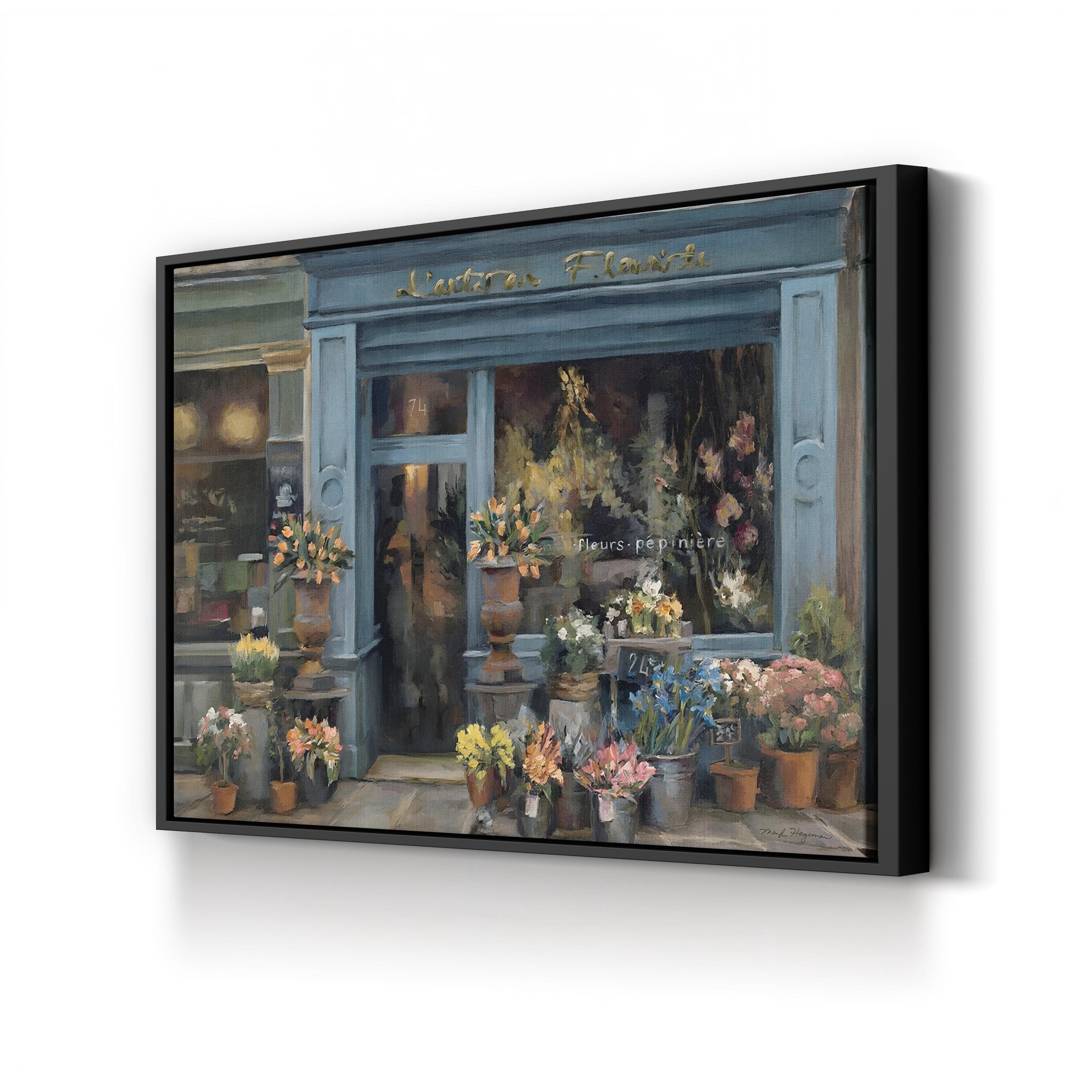 L’Artisan Fleuriste Wall Art by Marilyn Hageman | Contemporary French Flower Shop Painting