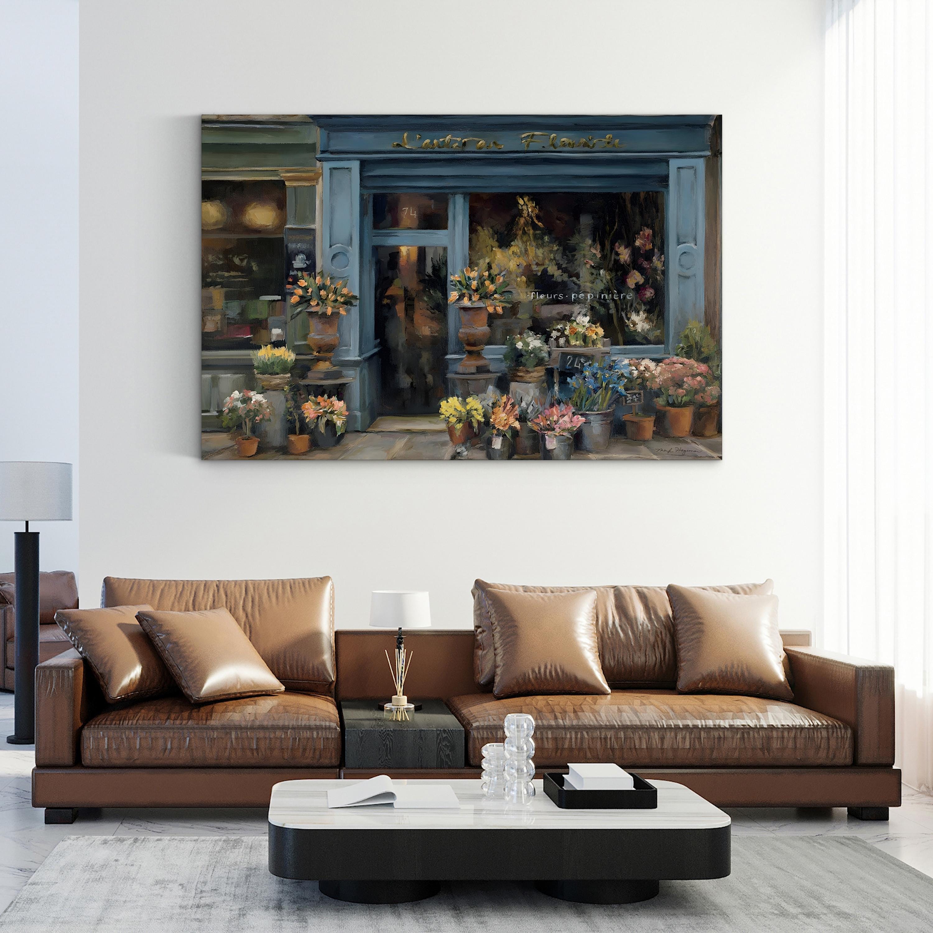 L’Artisan Fleuriste Wall Art by Marilyn Hageman | Contemporary French Flower Shop Painting