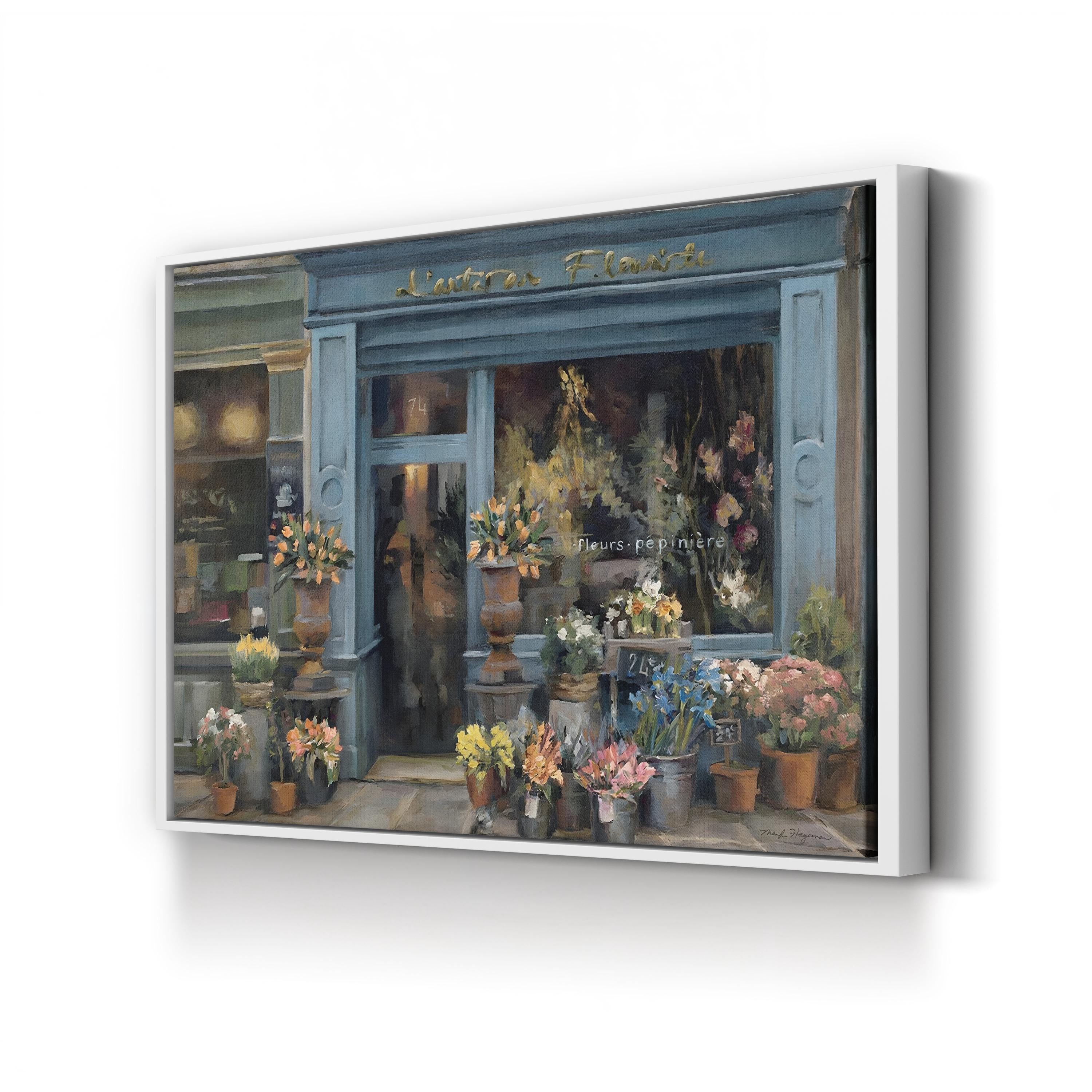 L’Artisan Fleuriste Wall Art by Marilyn Hageman | Contemporary French Flower Shop Painting