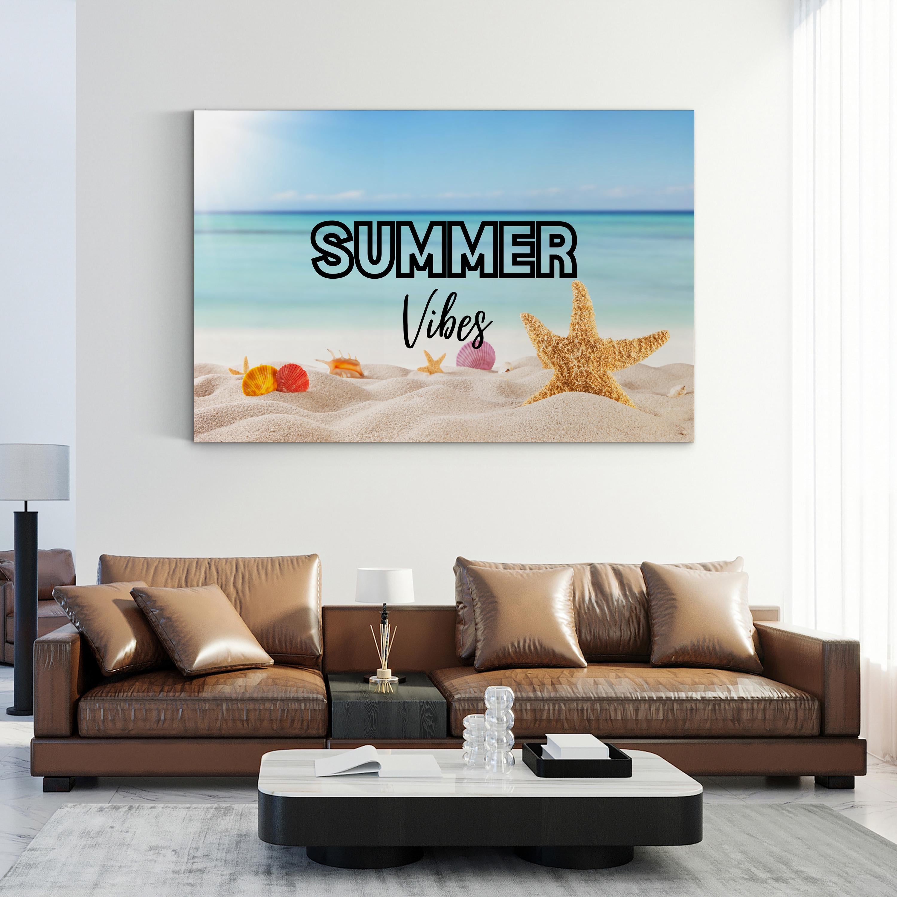Coastal Canvas Print — Summer Beach Vibes Ocean Typography Art