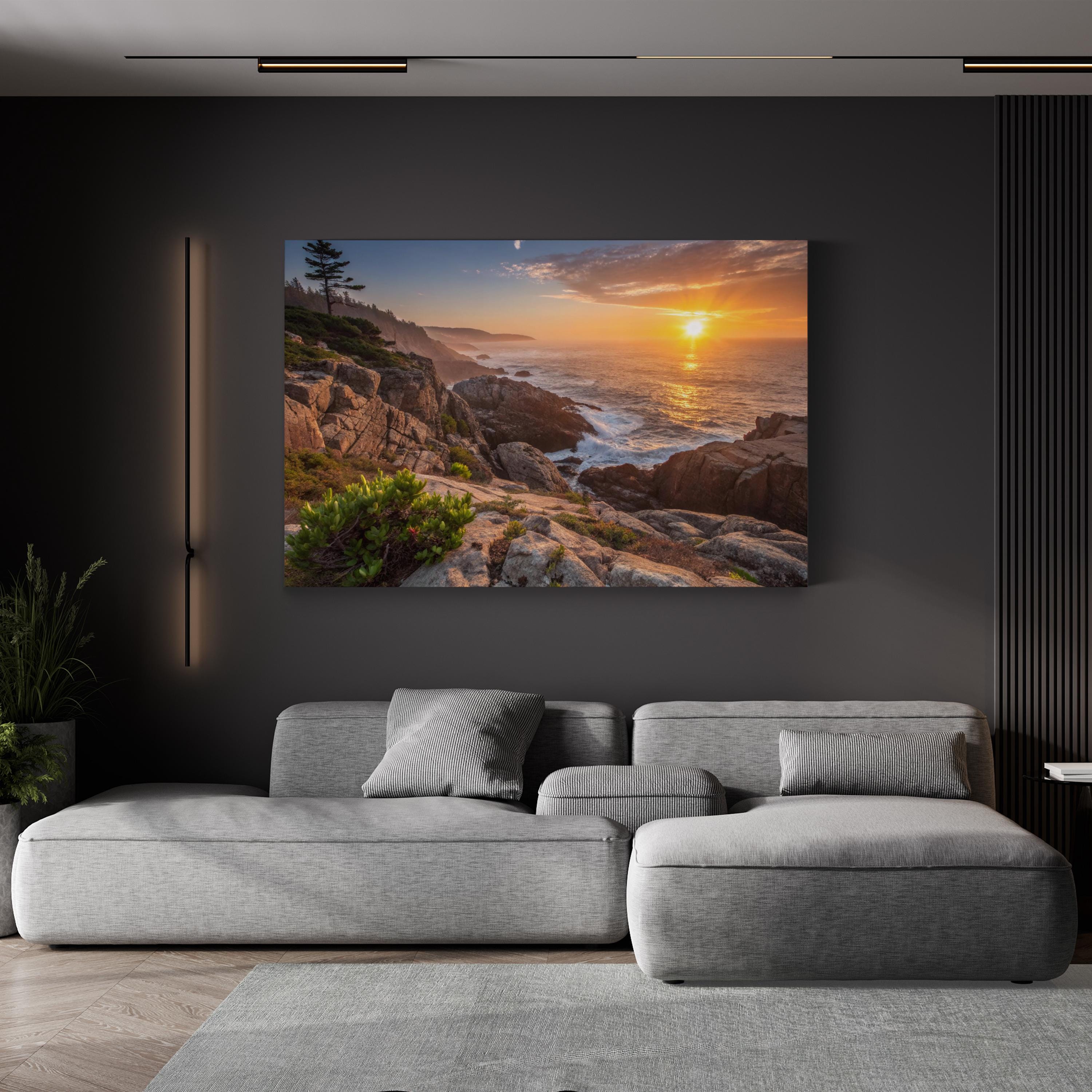 Framed Ocean Sunset – Vintage Photography Wall Art | Coastal Seascape Canvas Print