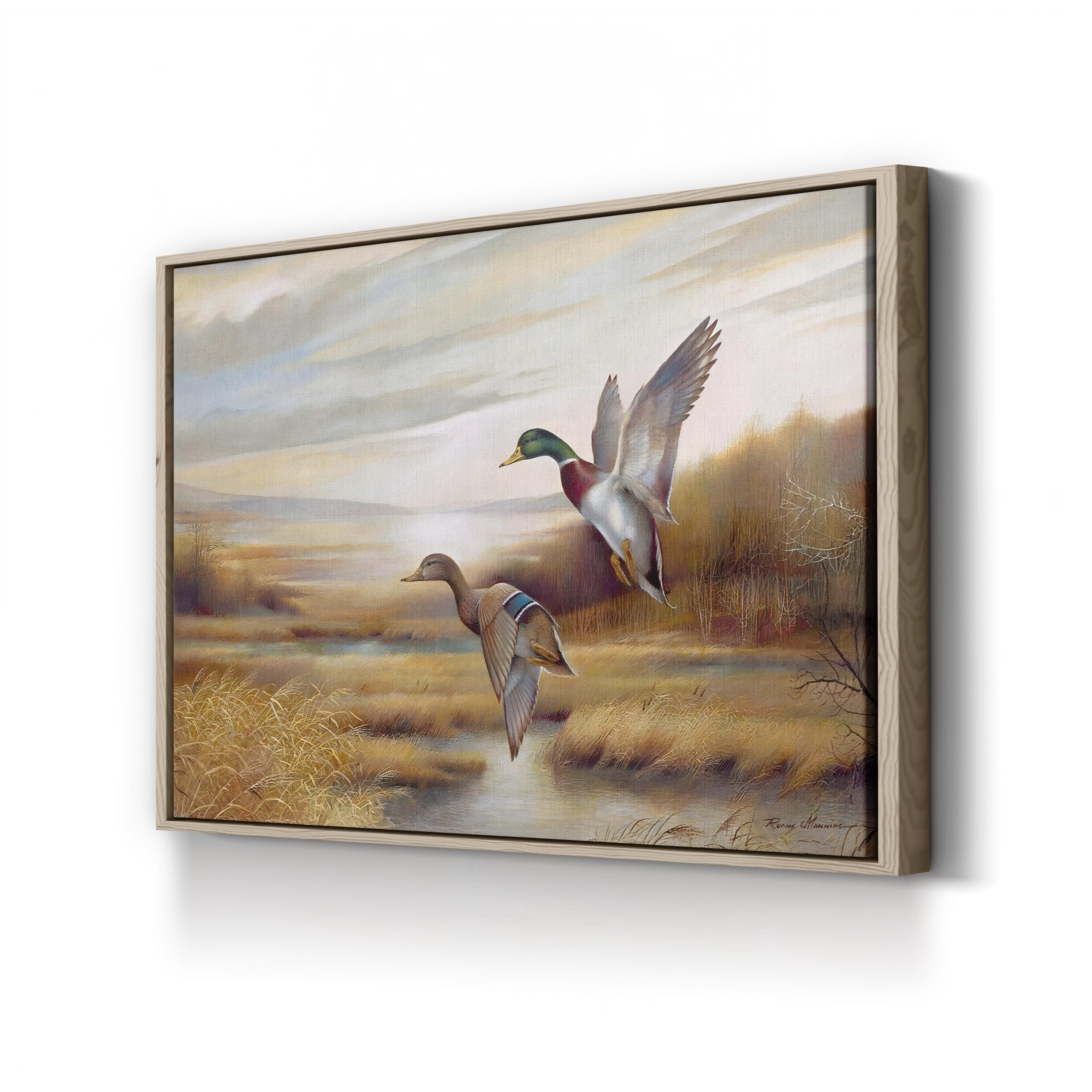 Mallards Wall Art by Ruane Manning – Contemporary Wildlife Landscape Canvas