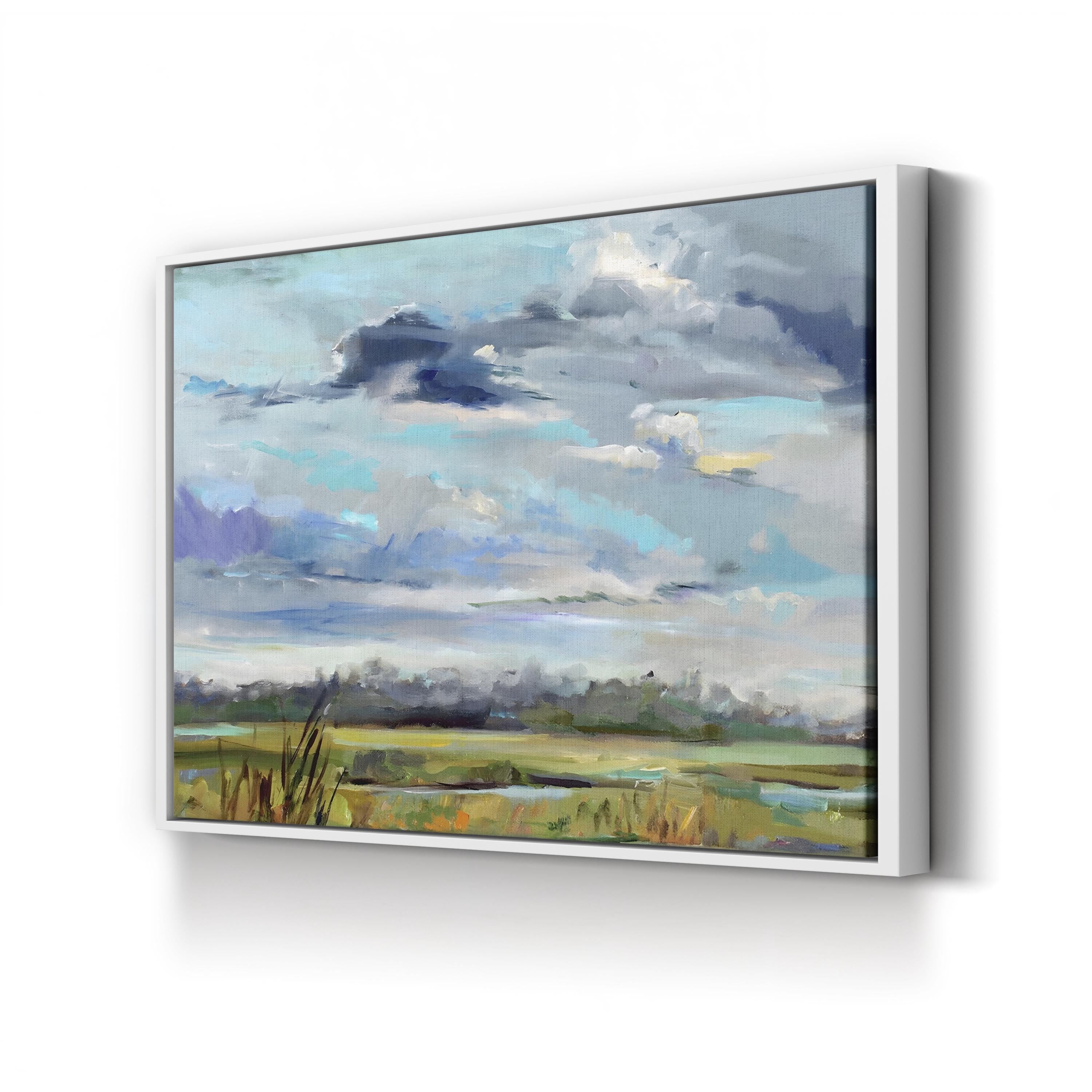 Marsh Skies Wall Art by Carol Hallock – Contemporary Marshland Landscape Canvas