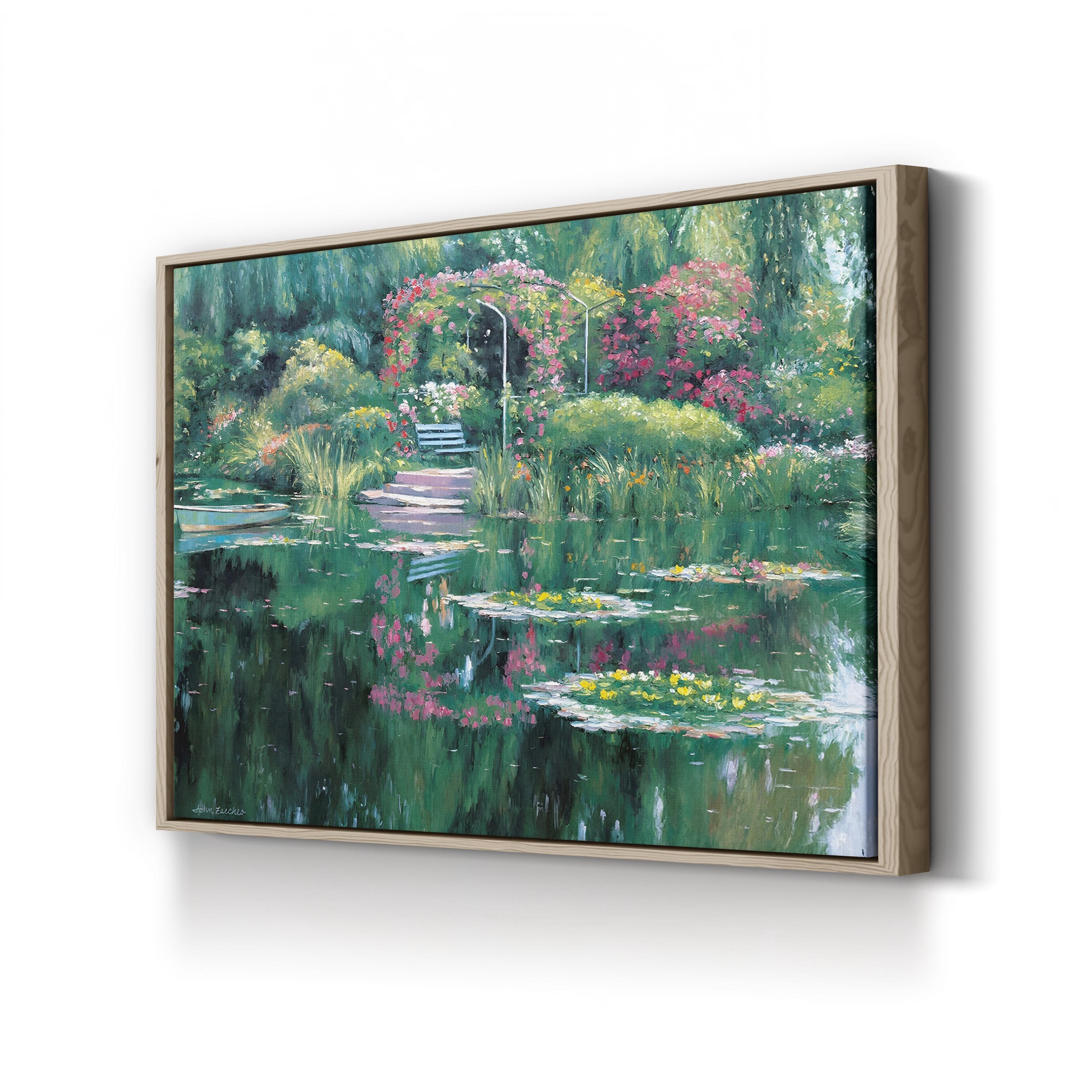 Monet’s Garden Floral Pond – John Zaccheo Wall Art | Contemporary Landscape Canvas Print