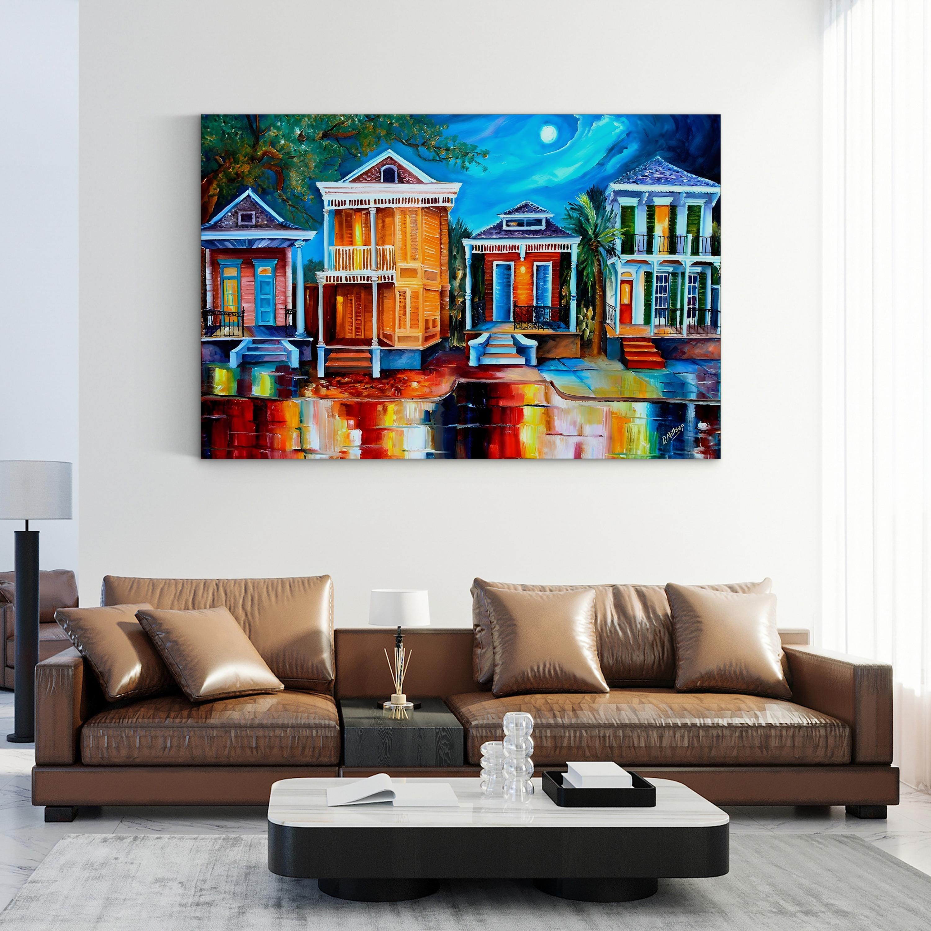 Moon Over New Orleans | Contemporary French Quarter Night Scene Wall Art