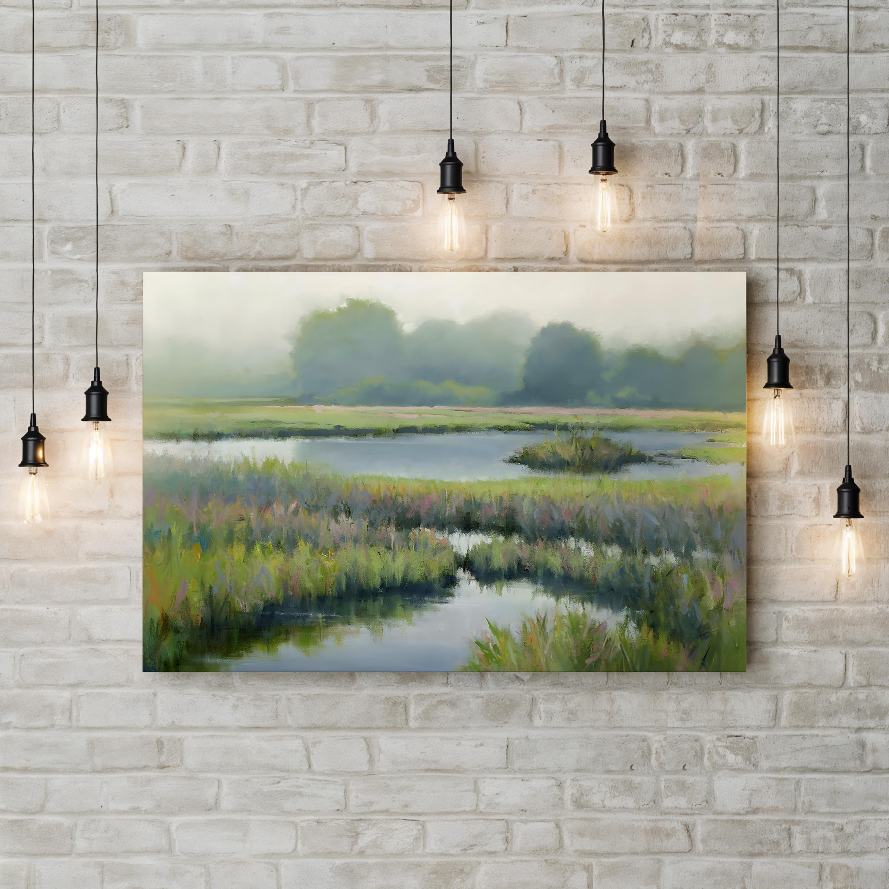 Morning at Edmonds Marsh Wall Art – David Marty | Serene Marshland Landscape Canvas Print