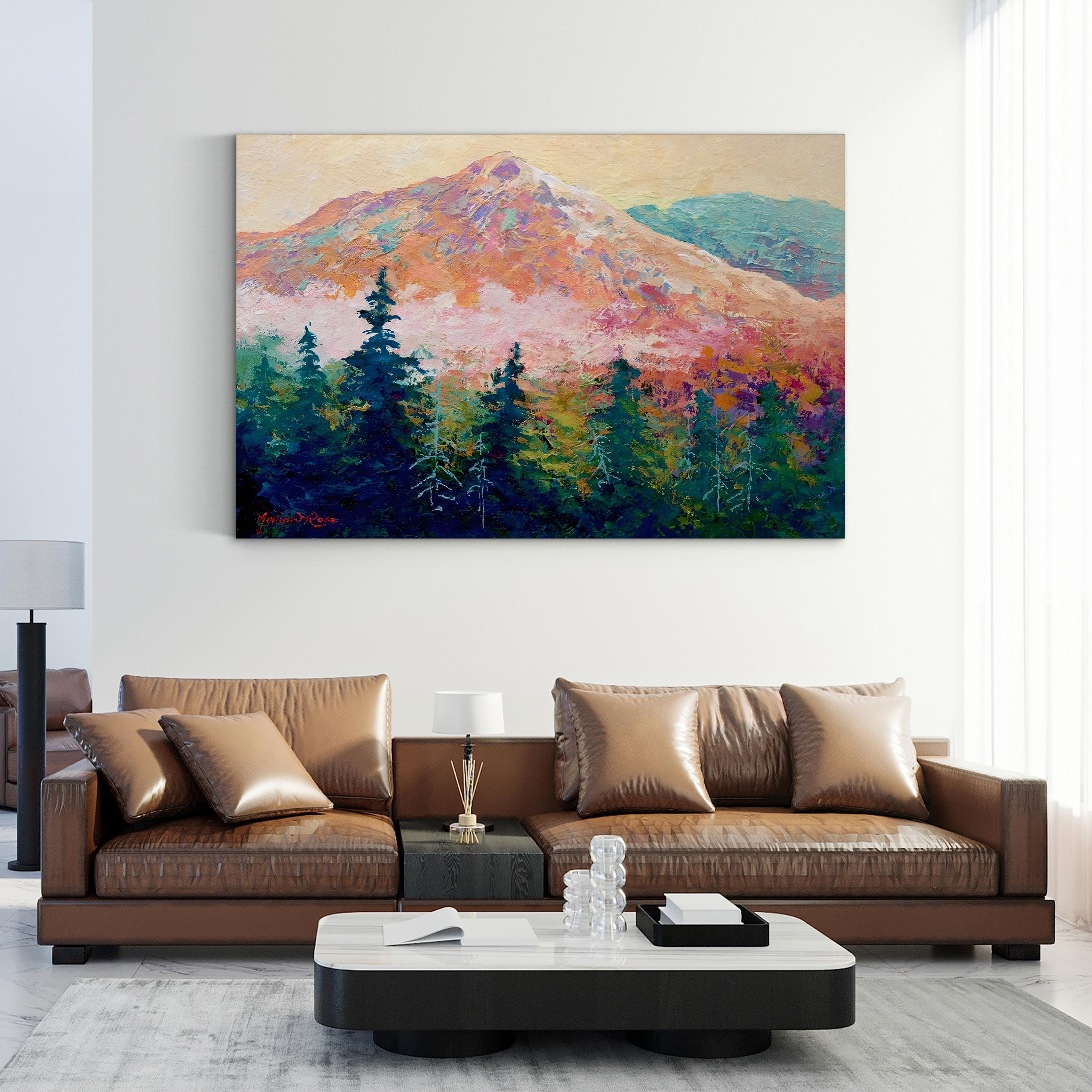 Mountain Sentinel – Marion Rose Wall Art | Contemporary Mountain Landscape Canvas Print