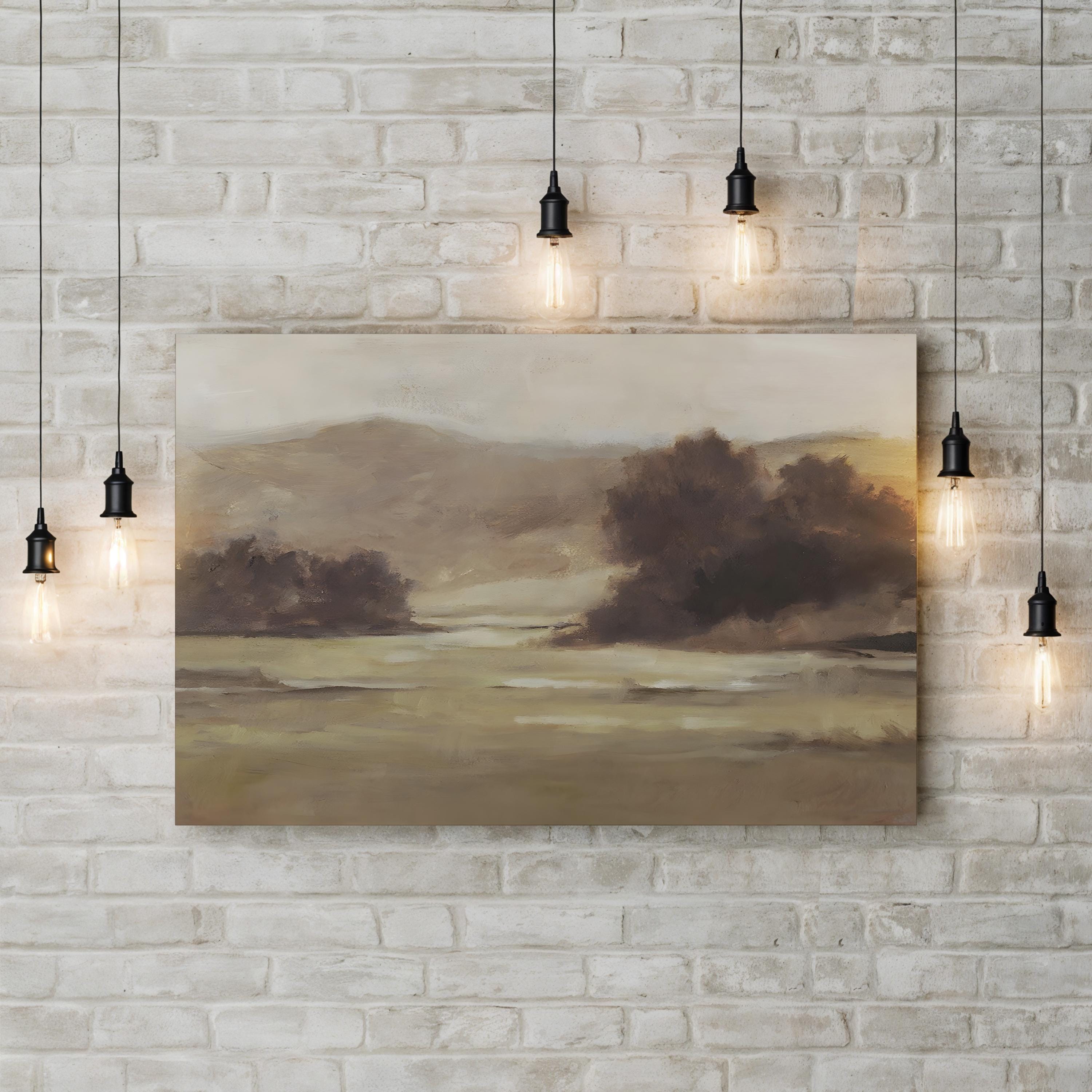 Muted Landscape I Soft-Toned Rolling Hills Wall Art by Ethan Harper