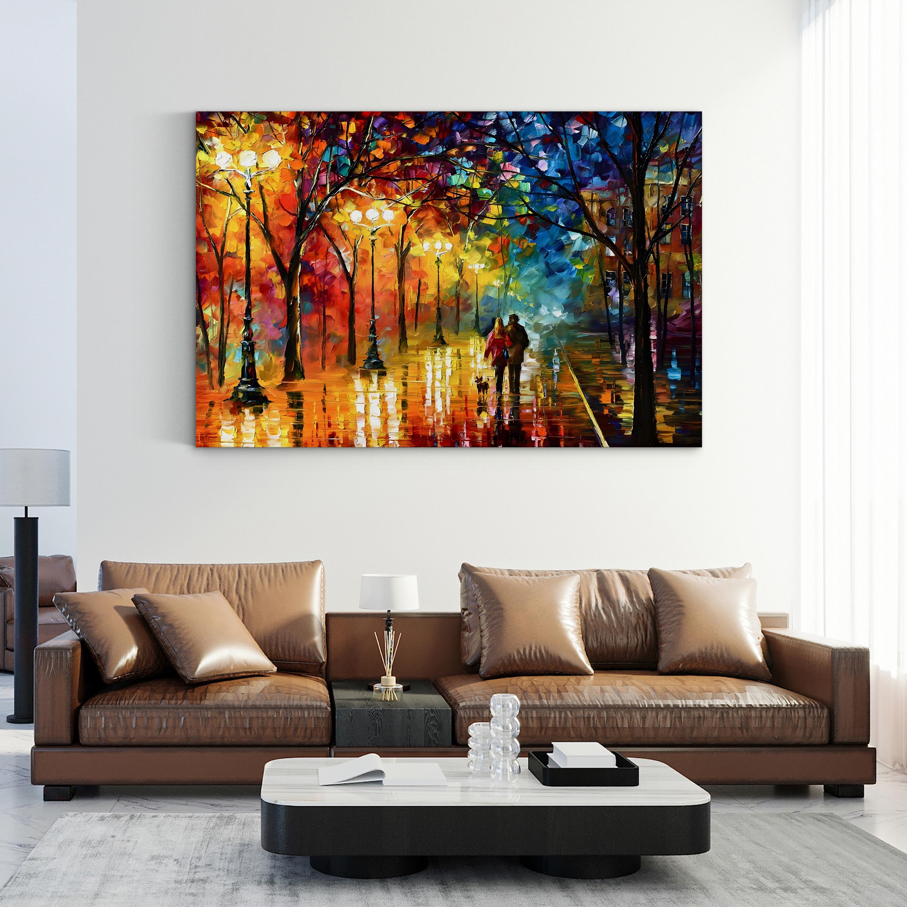 Night Fantasy – Colorful Impressionist Cityscape Wall Art by Leonid Afremov