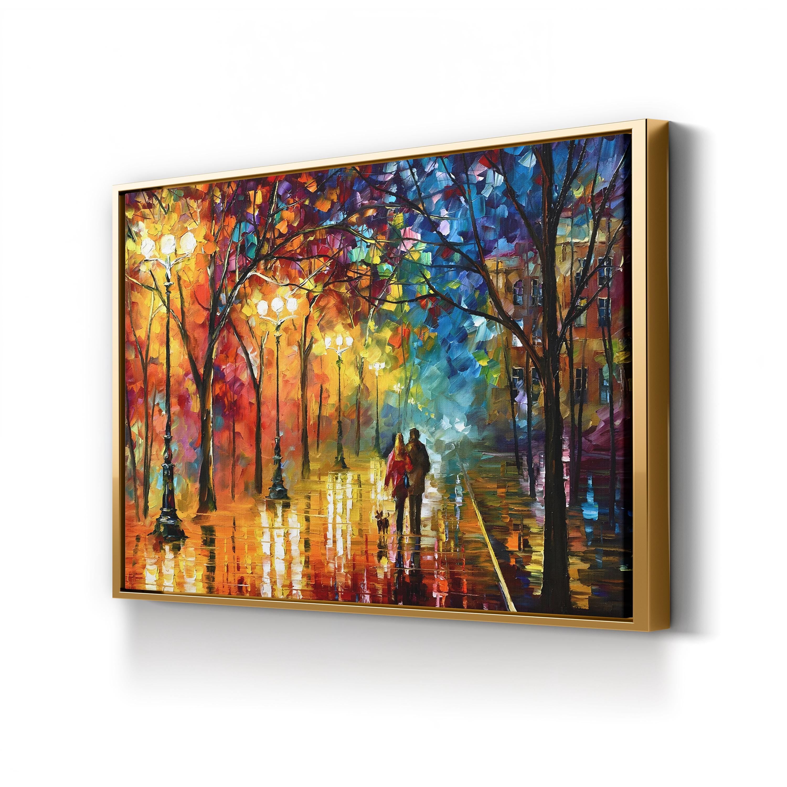 Night Fantasy – Colorful Impressionist Cityscape Wall Art by Leonid Afremov