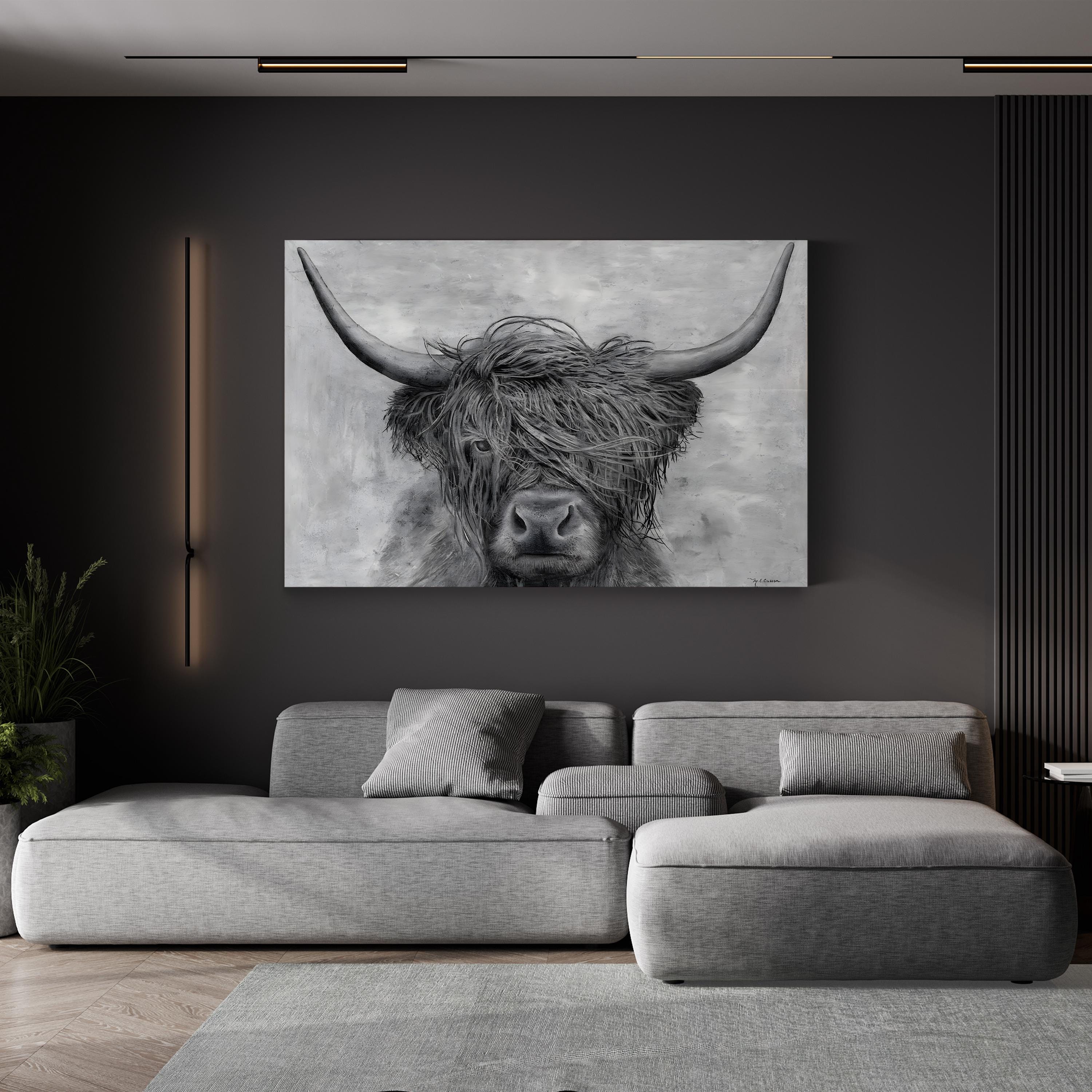 Norwegian Bison Wall Art | Majestic Wildlife Canvas Print by Marie-Elaine Cusson