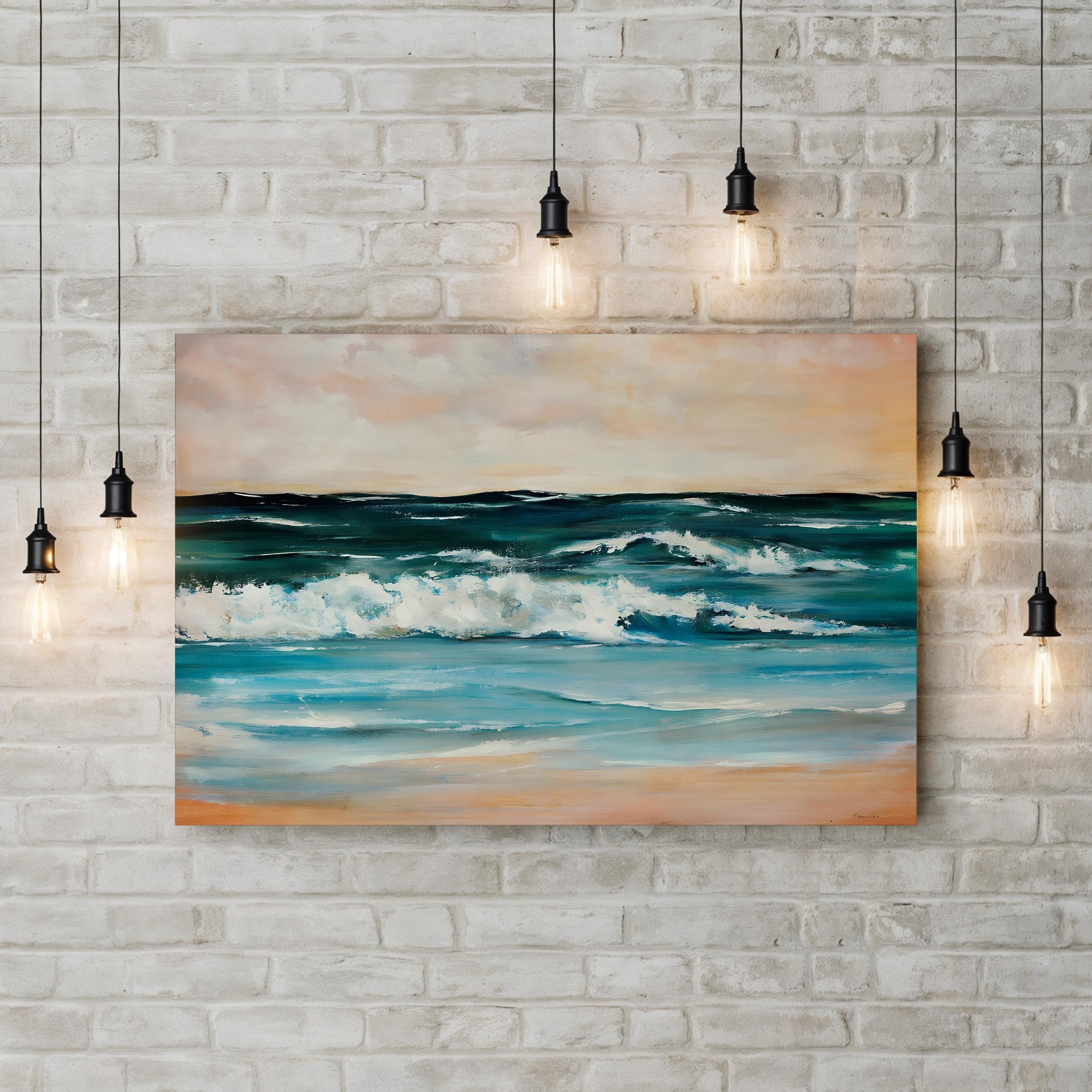 Ocean Light II – Contemporary Coastal Wave Wall Art by Sydney Edmunds