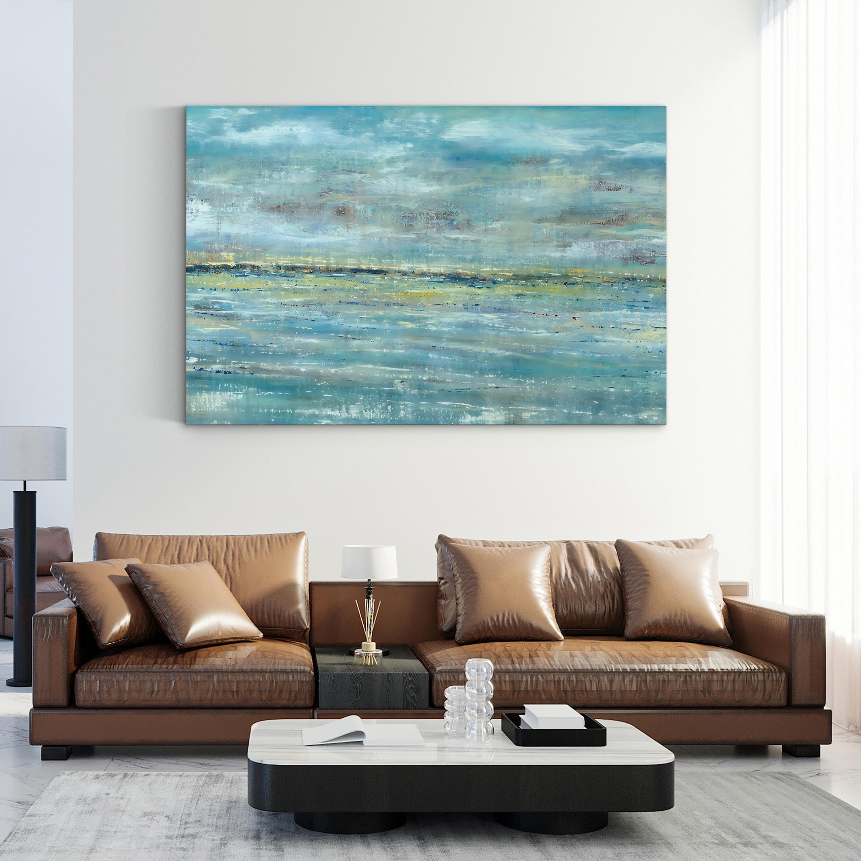 Oceanside Beach Canvas Print – Contemporary Abstract Seascape Wall Art by Dennis Dascher