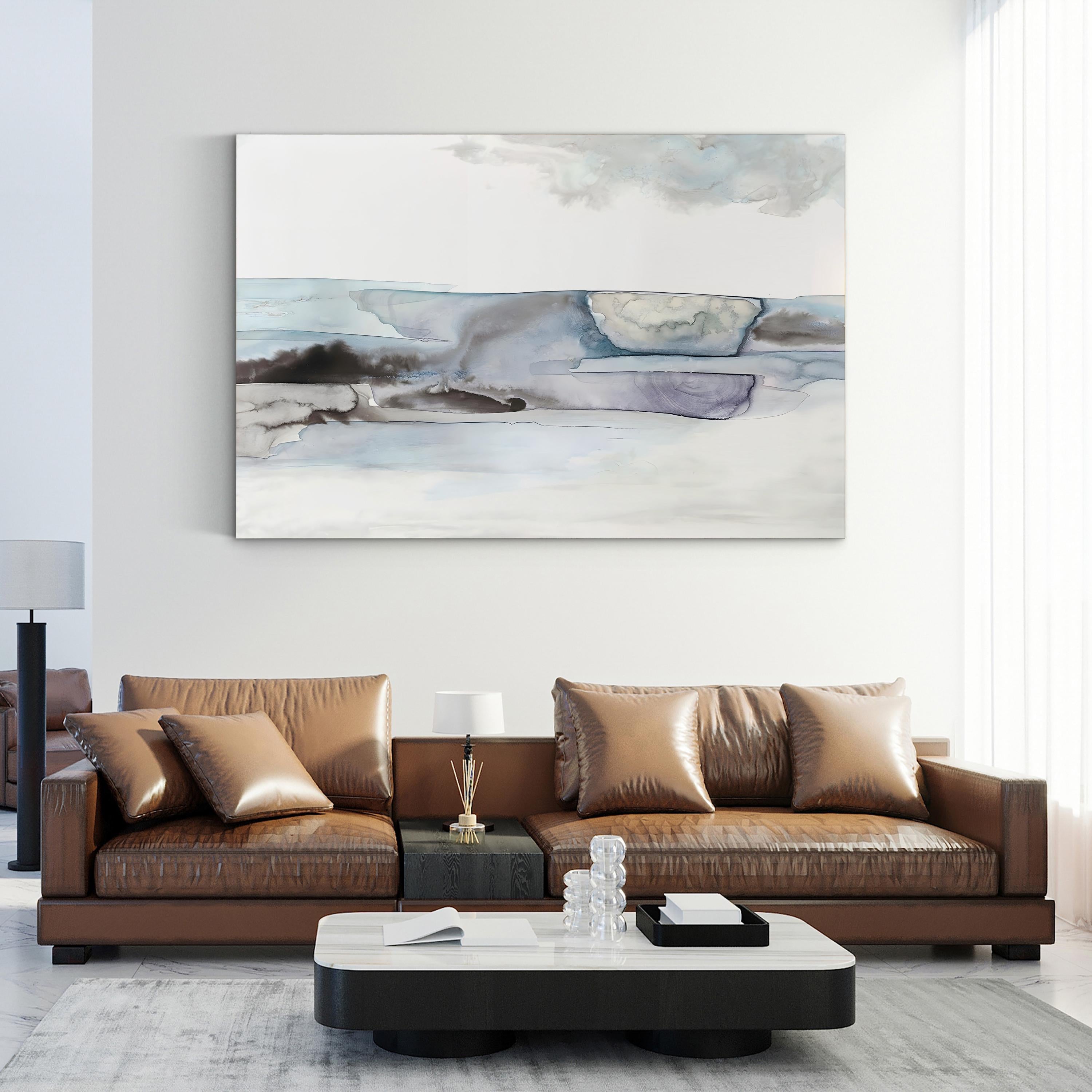 Organic Seascape Blue II Wall Art by Lila Bramma – Contemporary Abstract Coastal Painting Print