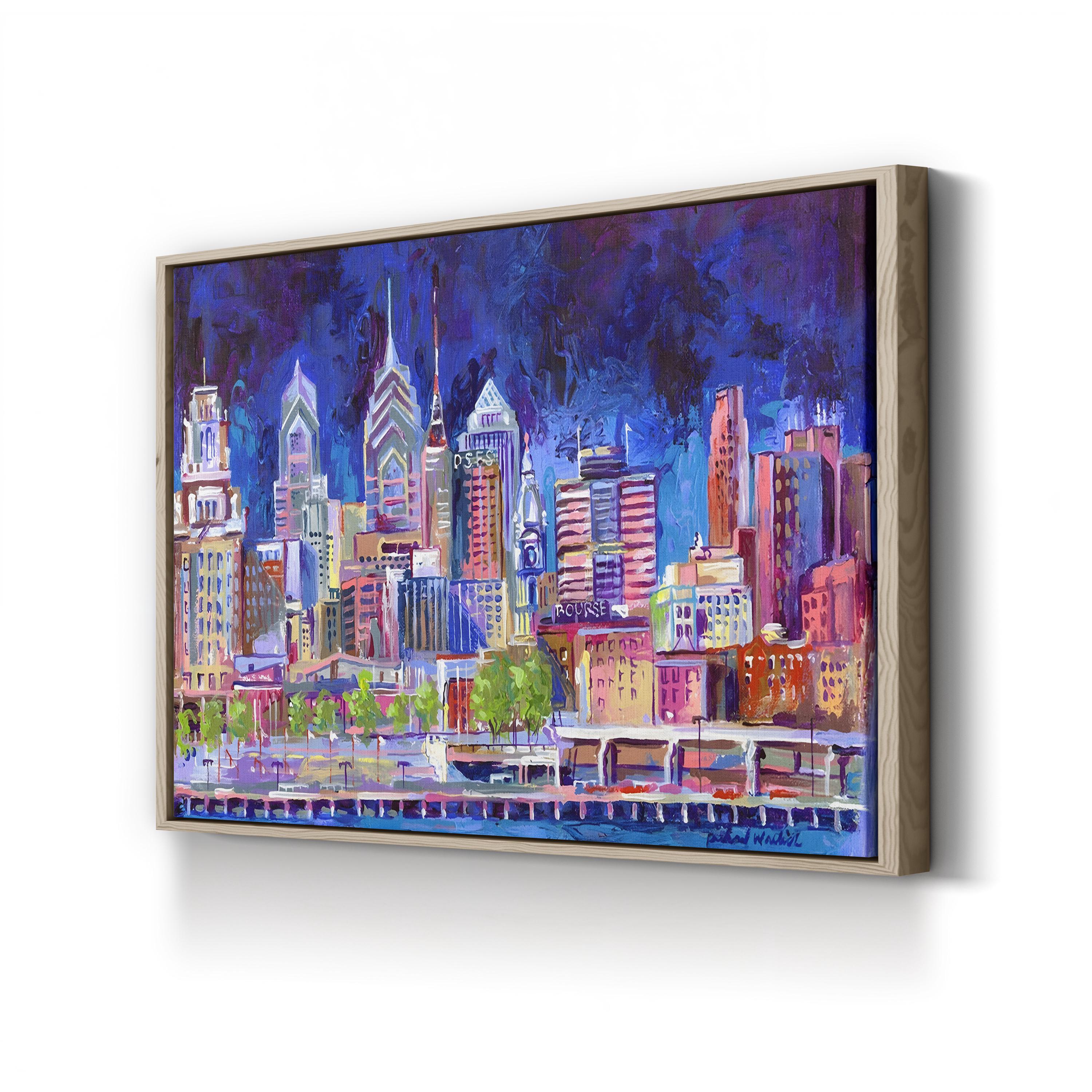 Philadelphia Cityscape at Night – Contemporary Skyline Wall Art by Richard Wallich