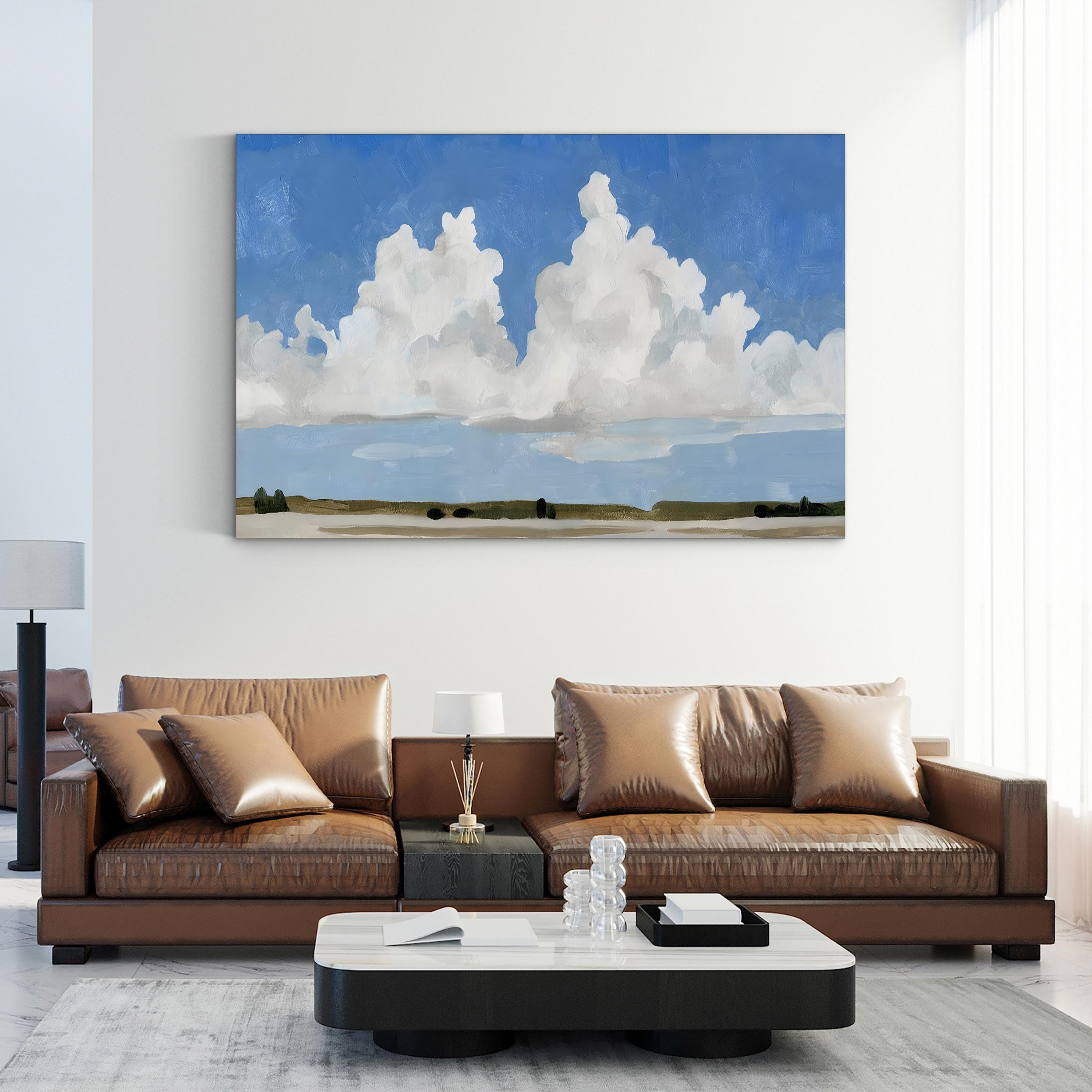 Picnic Landscape II Wall Art – Contemporary Serene Landscape by Emma Caroline