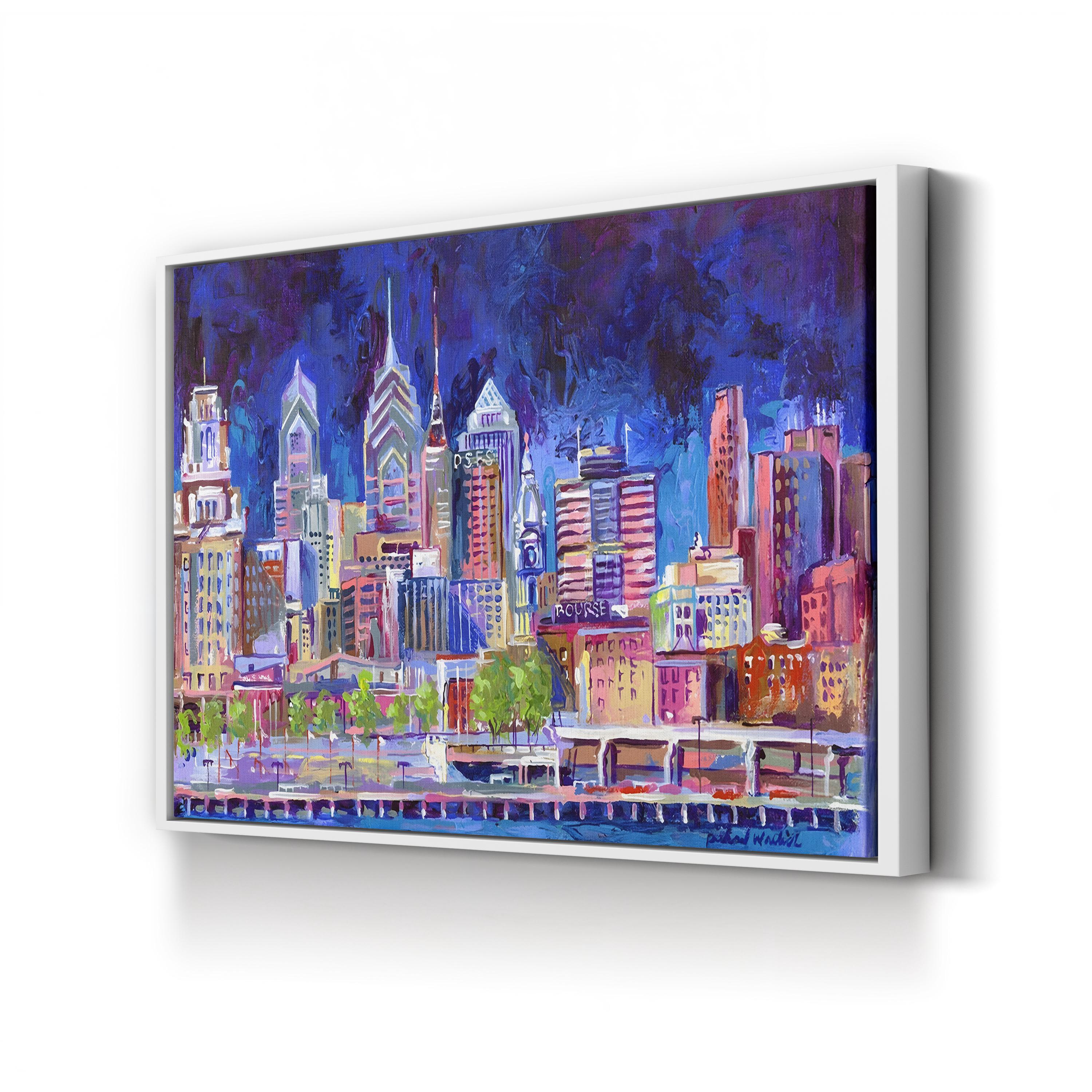 Philadelphia Cityscape at Night – Contemporary Skyline Wall Art by Richard Wallich