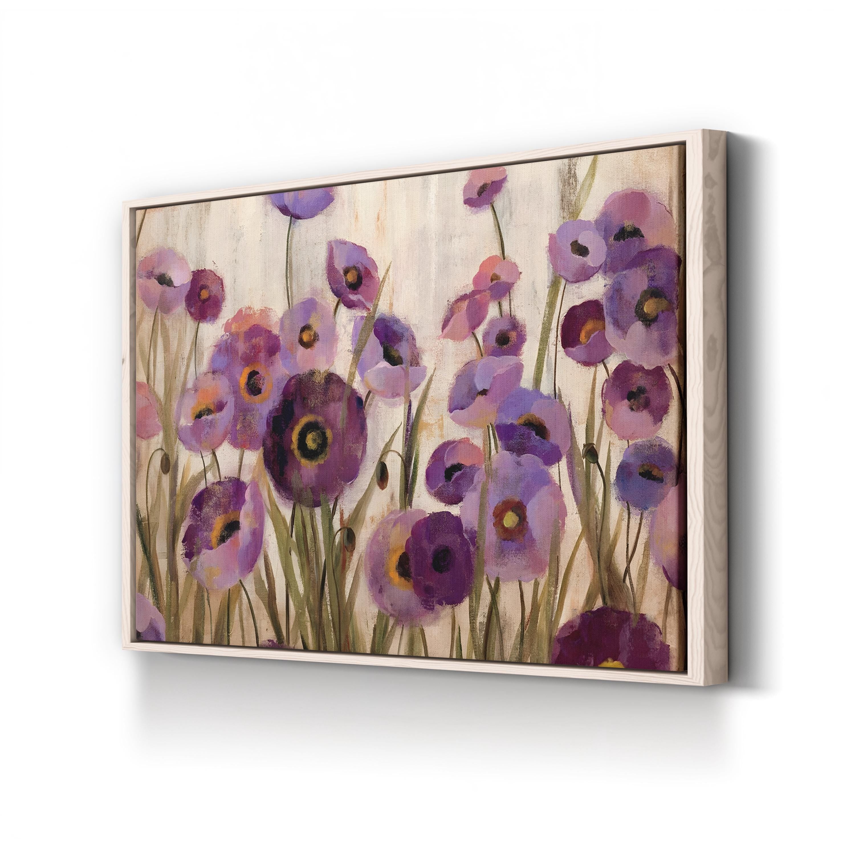 Pink and Purple Flowers Wall Art – Contemporary Floral Canvas by Silvia Vassileva