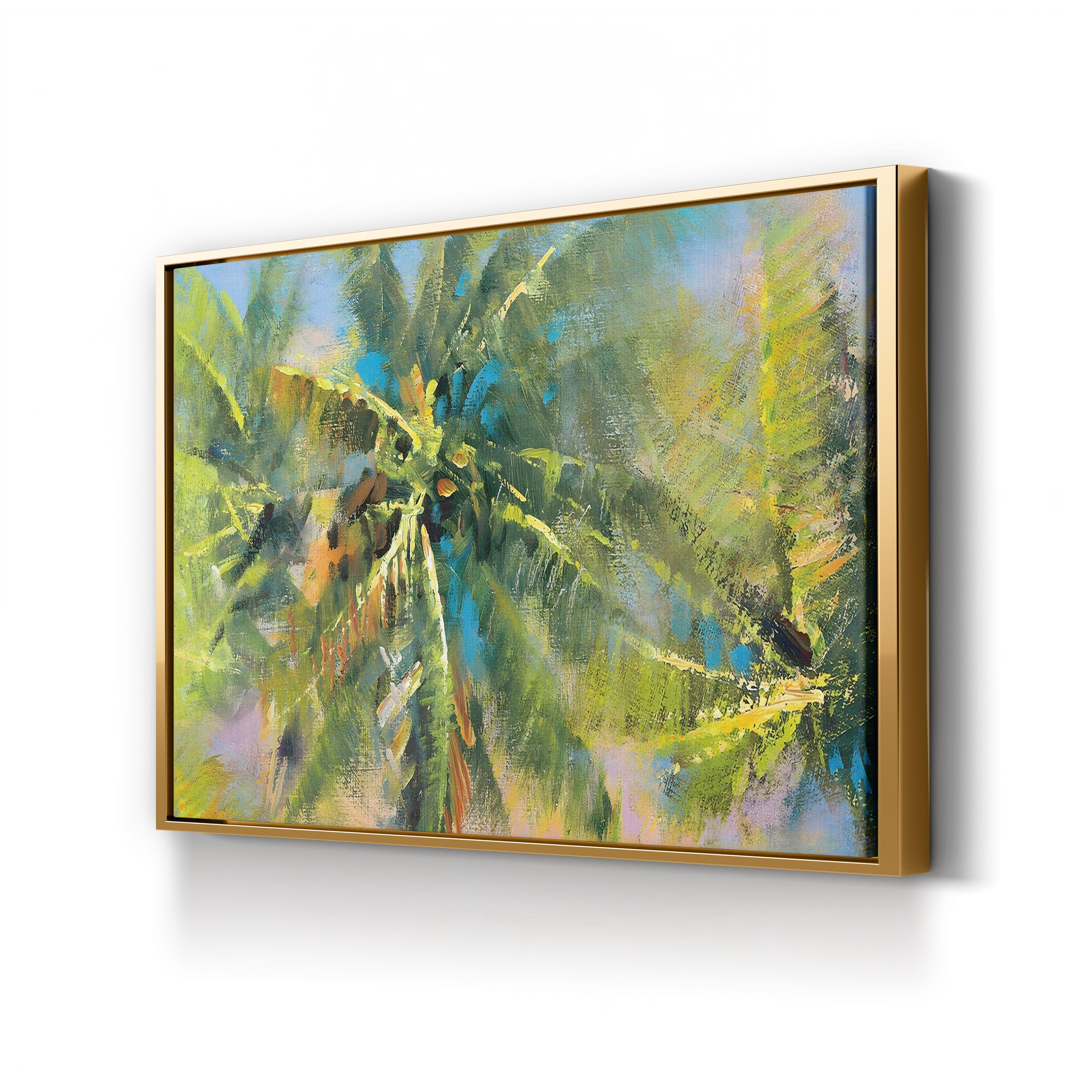 Tropical Palm Fronds Canvas Print: Vibrant Abstract Coastal Wall Art
