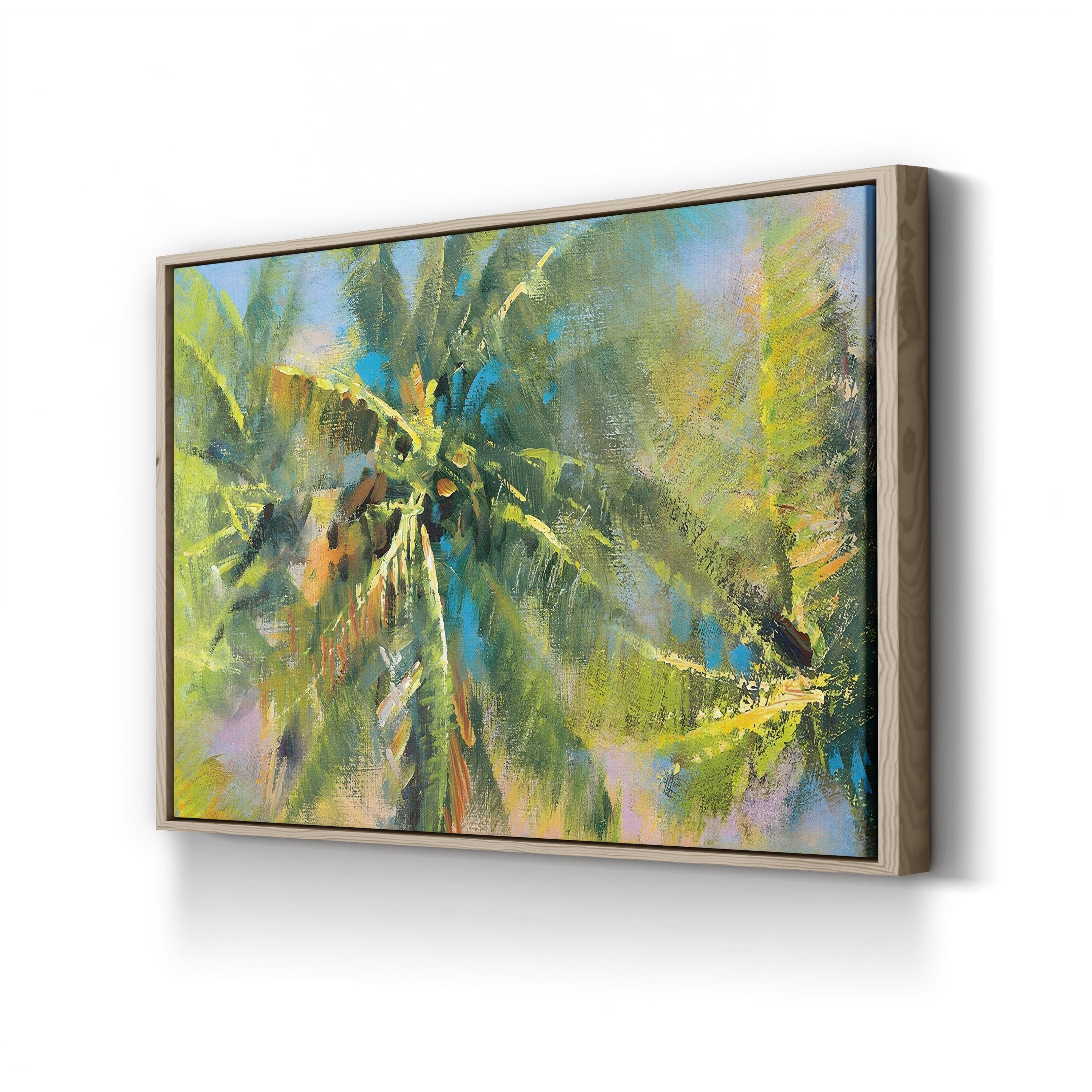 Tropical Palm Fronds Canvas Print: Vibrant Abstract Coastal Wall Art