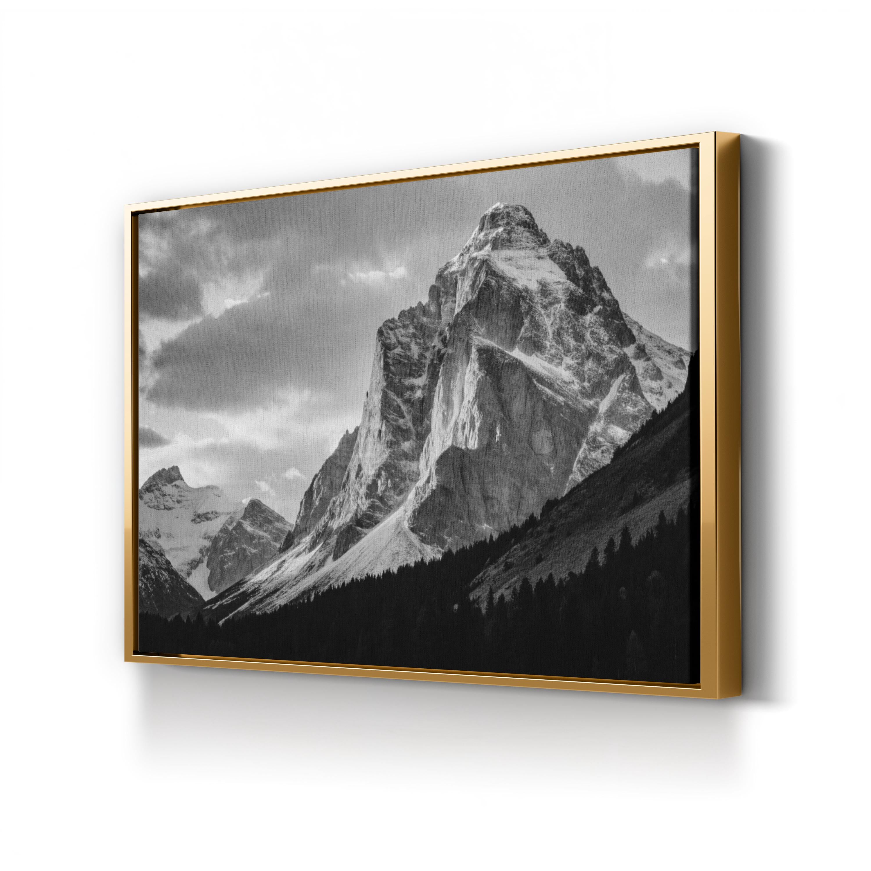 Majestic Mountain Peak – Vintage Photography Wall Art | Black & White Landscape Canvas Print