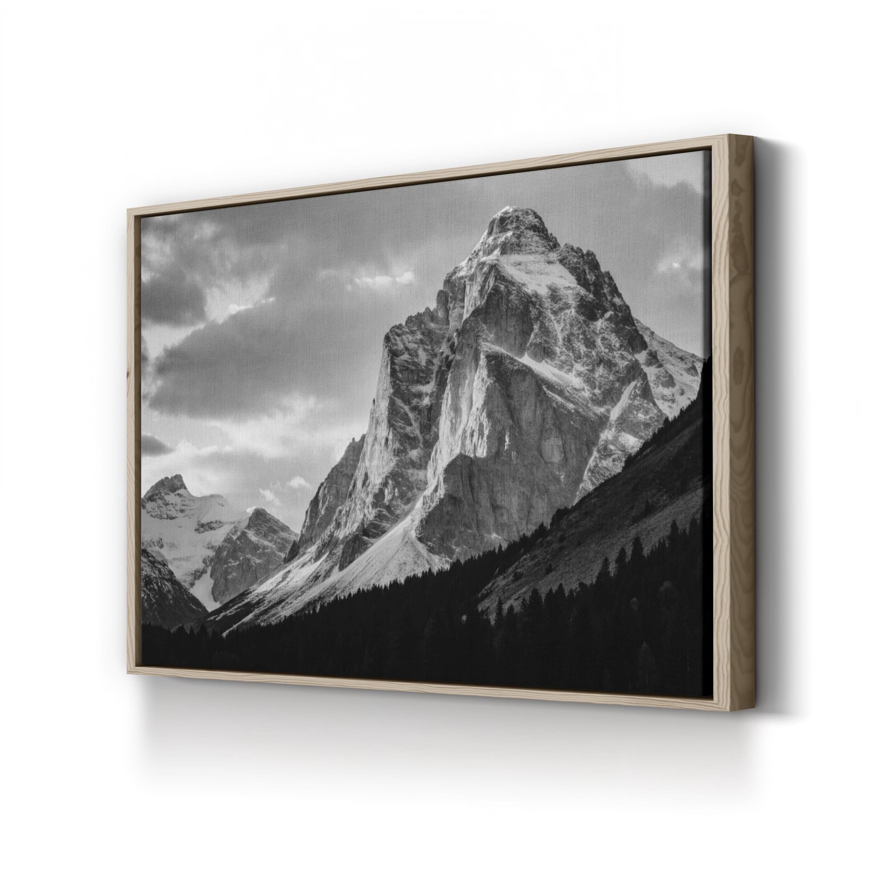Majestic Mountain Peak – Vintage Photography Wall Art | Black & White Landscape Canvas Print