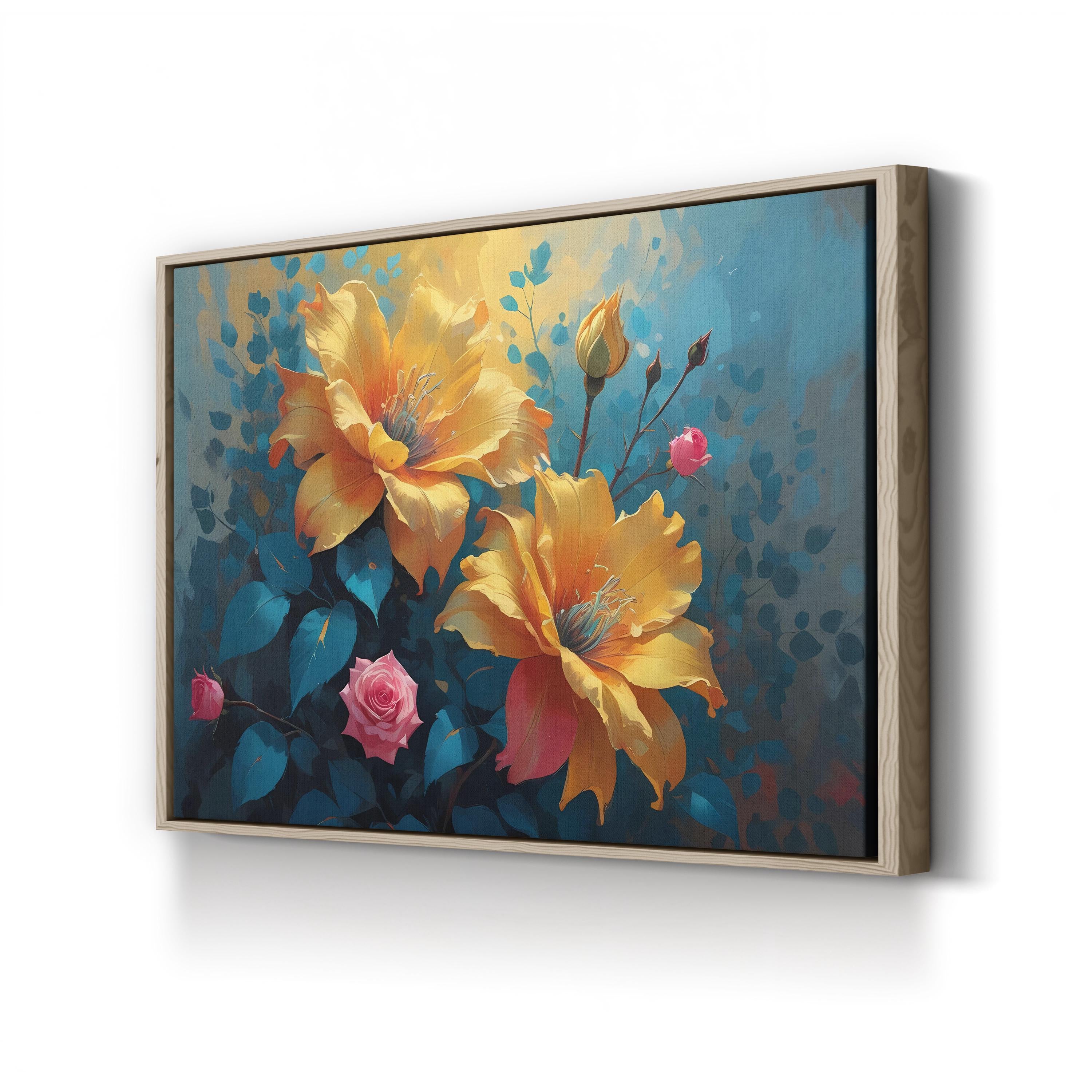 Yellow Roses – Period Illustration Wall Art | Floral Bouquet Canvas Print