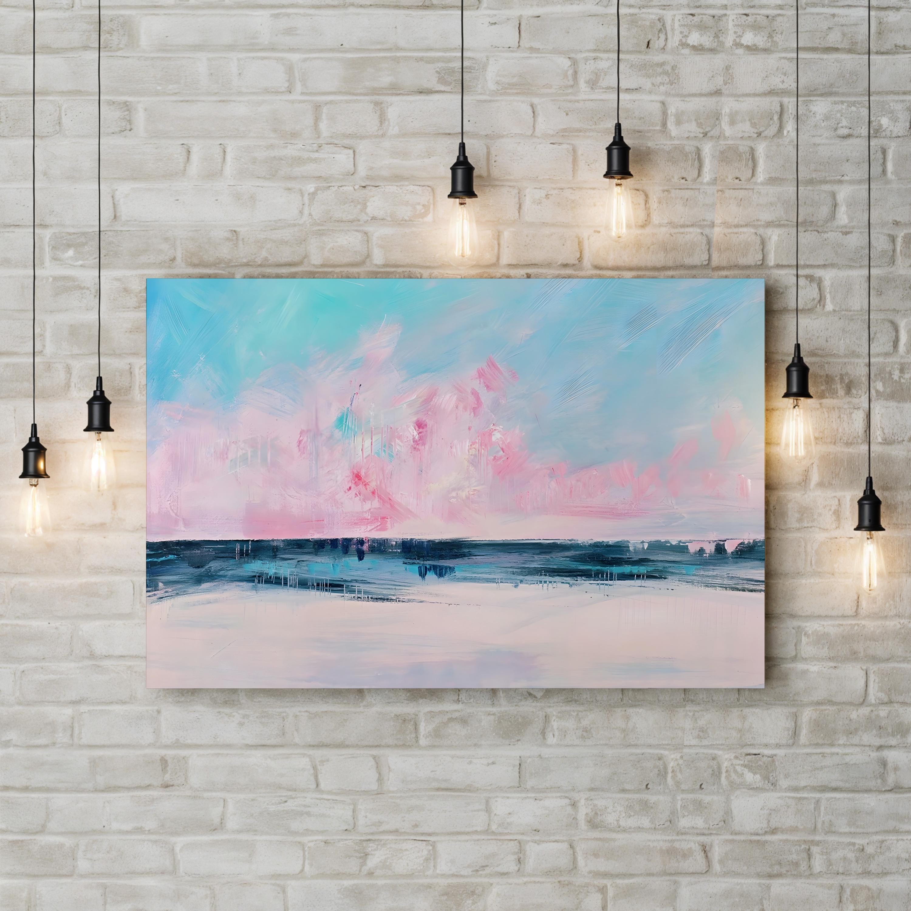 ink Sunset Over the Shore I Wall Art by Circle Art Group – Contemporary Abstract Seascape Canvas