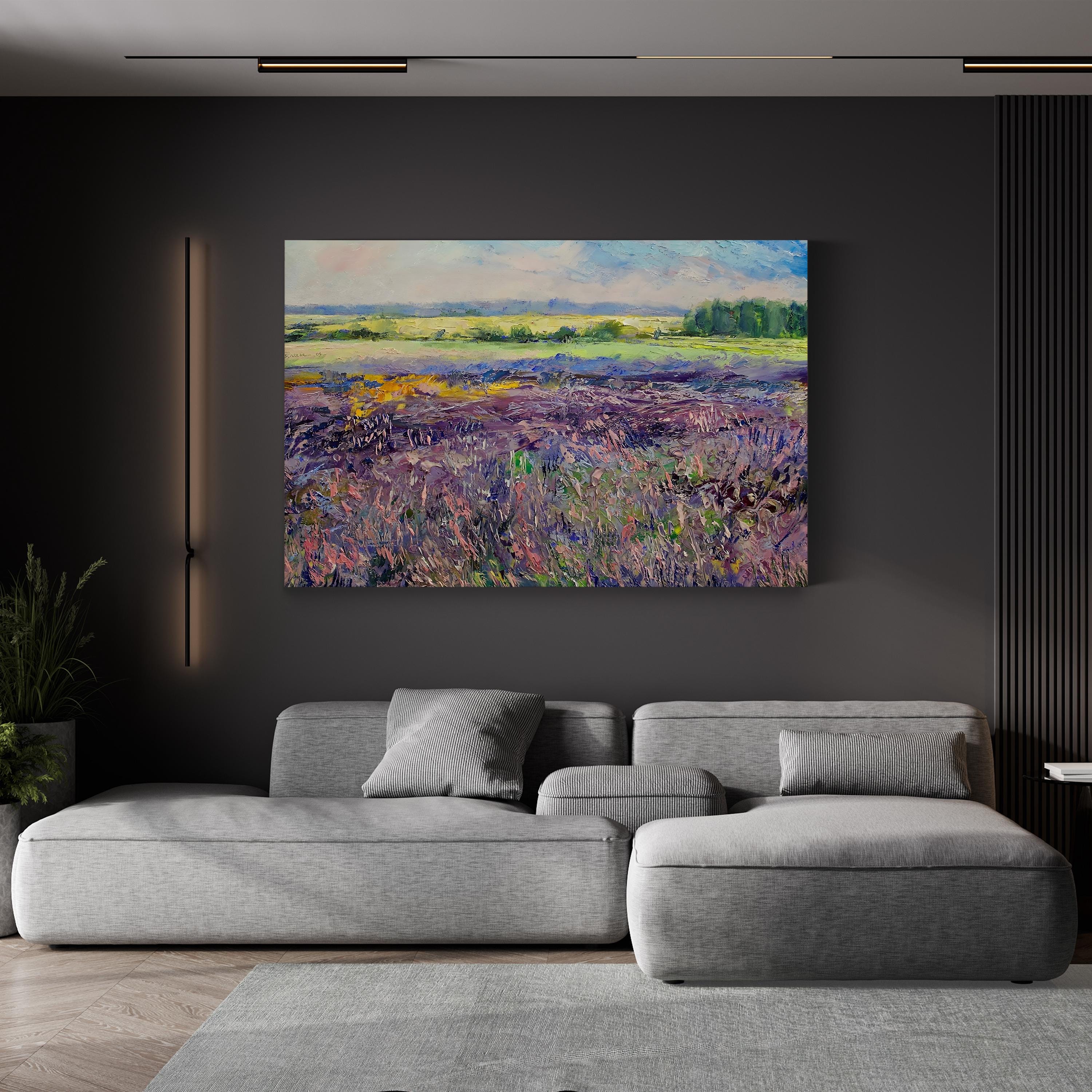 Provence Lavender Wall Art by Michael Creese | Contemporary Impressionist Landscape Canvas