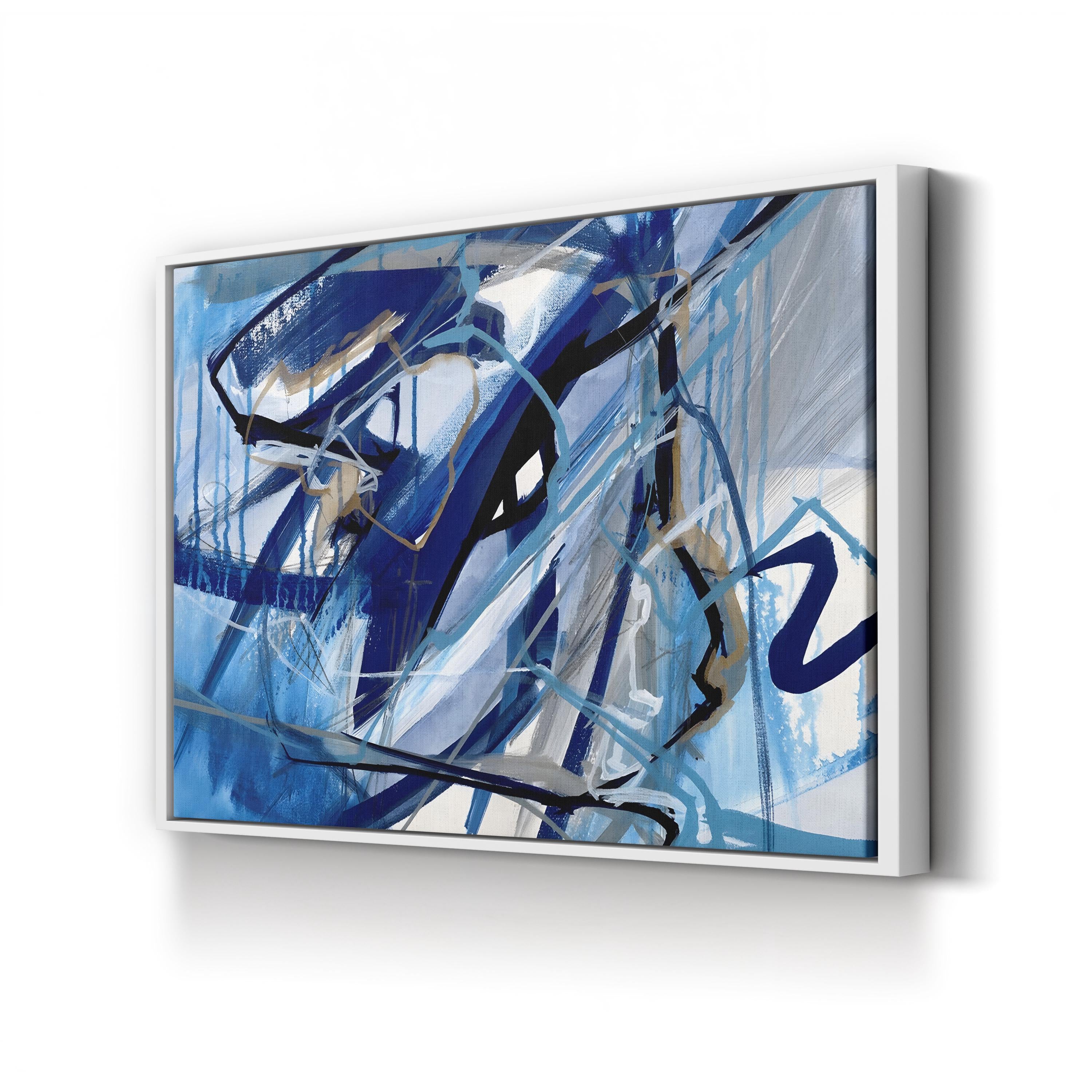 Remembering I Wall Art by Texas Collective | Contemporary Abstract Blue Canvas