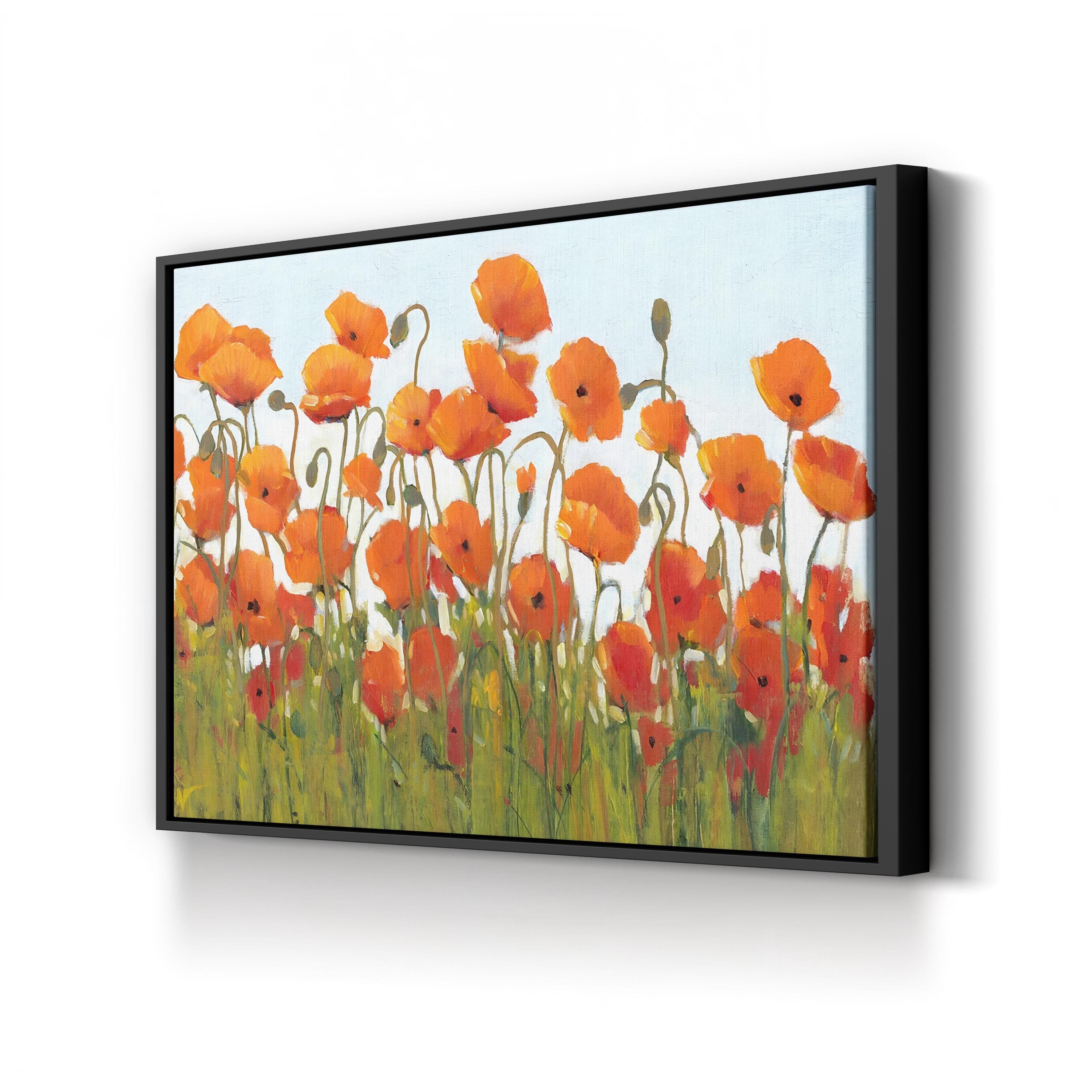 Rows of Poppies II Wall Art – Contemporary Floral Canvas Print