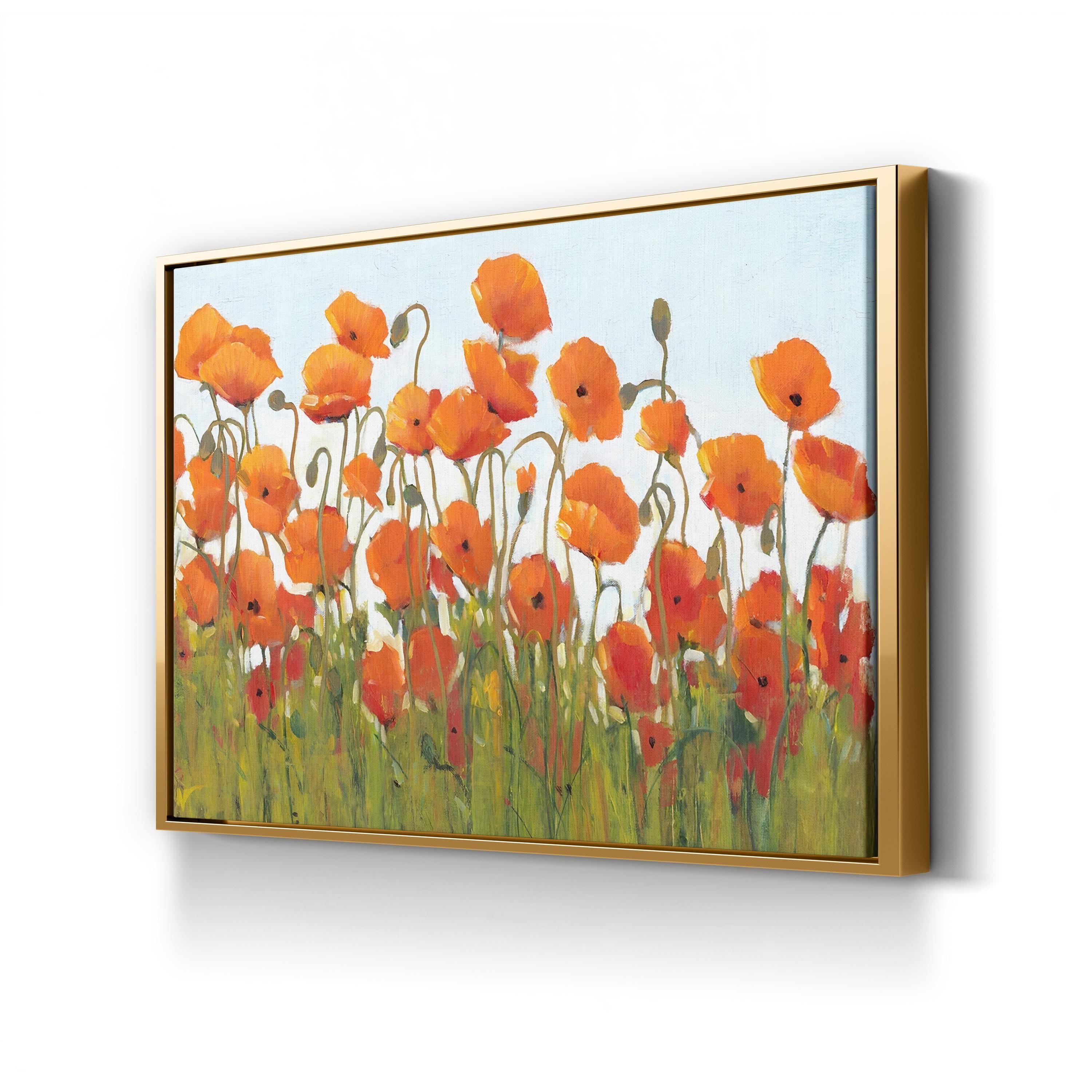 Rows of Poppies II Wall Art – Contemporary Floral Canvas Print