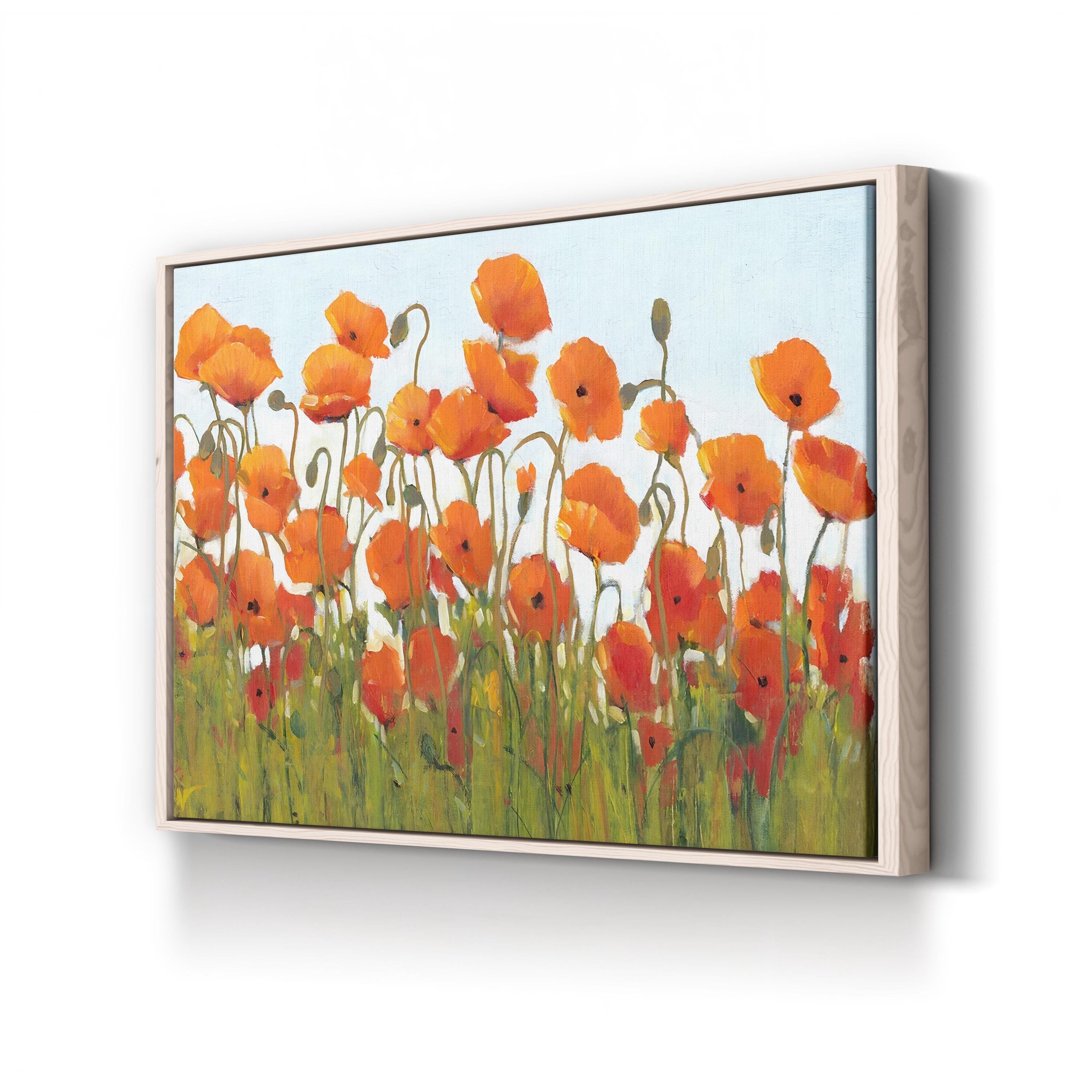 Rows of Poppies II Wall Art – Contemporary Floral Canvas Print
