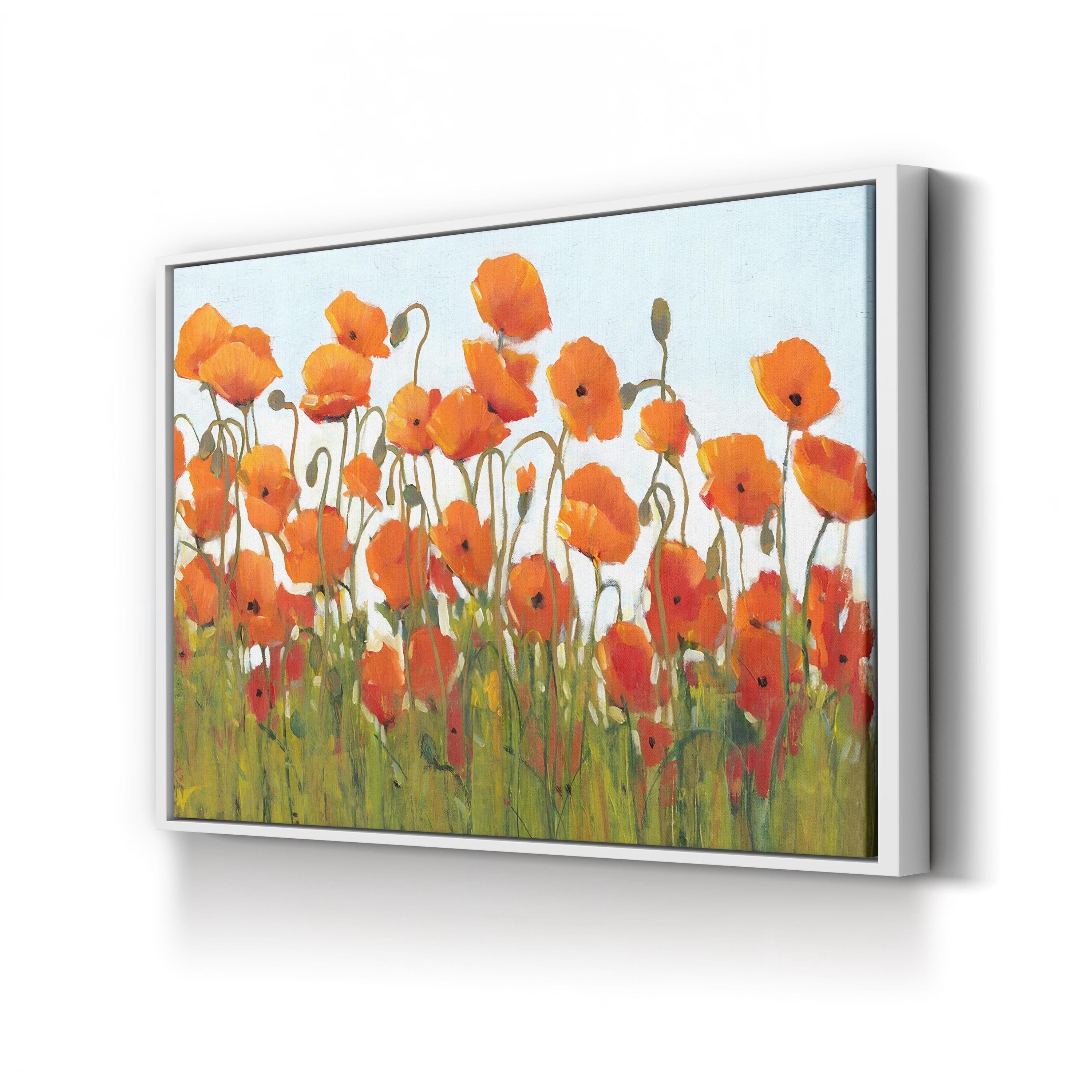 Rows of Poppies II Wall Art – Contemporary Floral Canvas Print