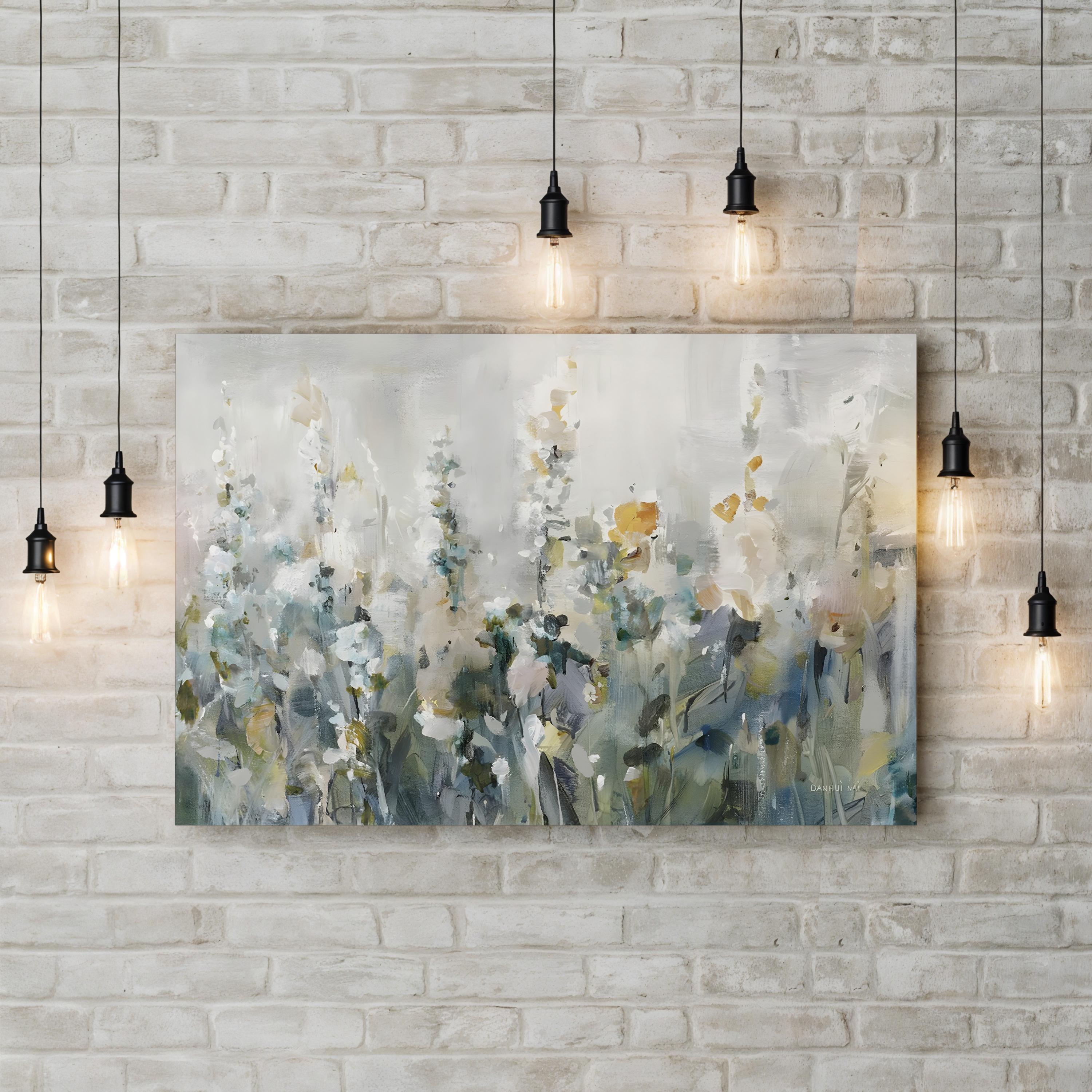 Rustic Garden Neutral – Serene Floral Landscape Canvas Art by Danhui Nai