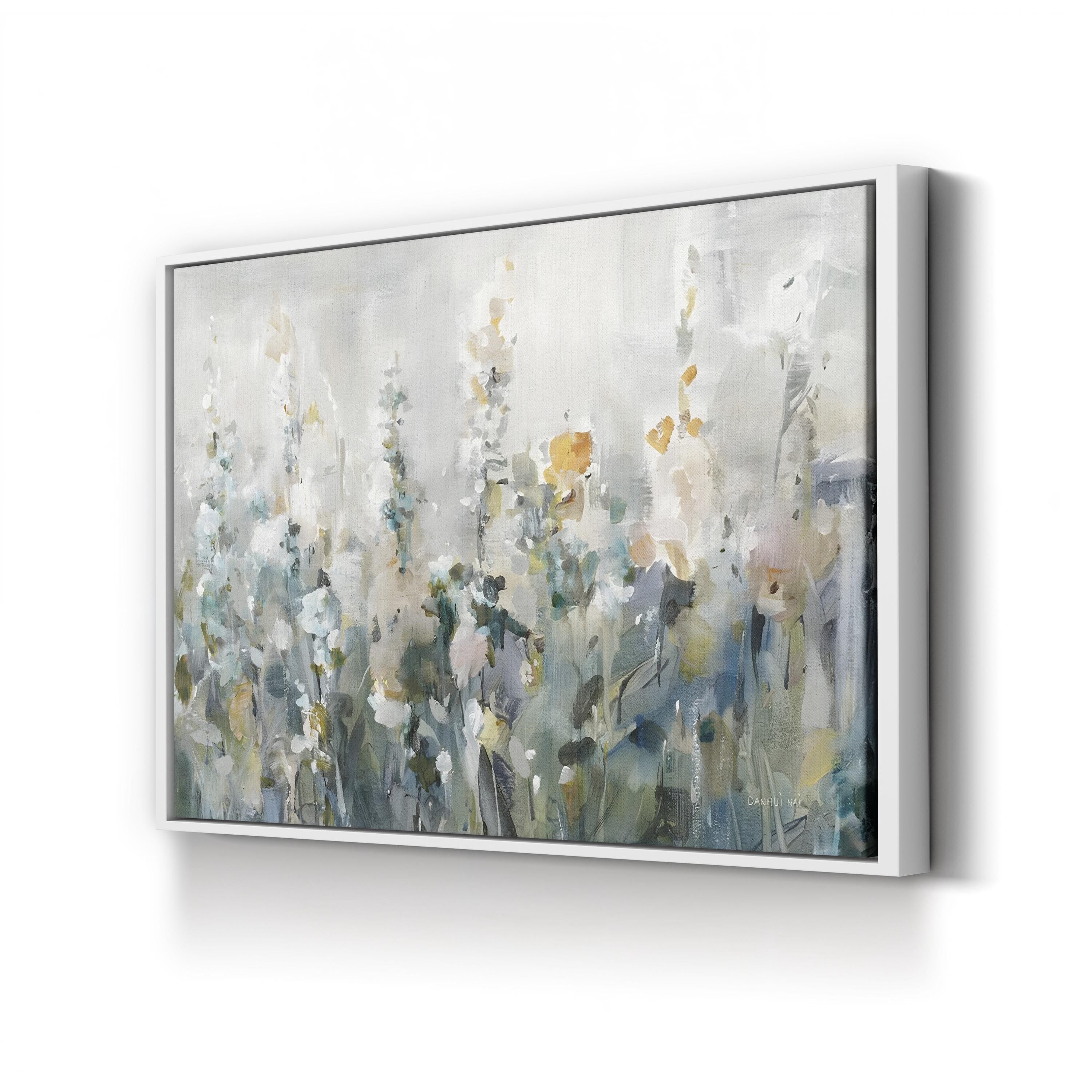 Rustic Garden Neutral – Serene Floral Landscape Canvas Art by Danhui Nai
