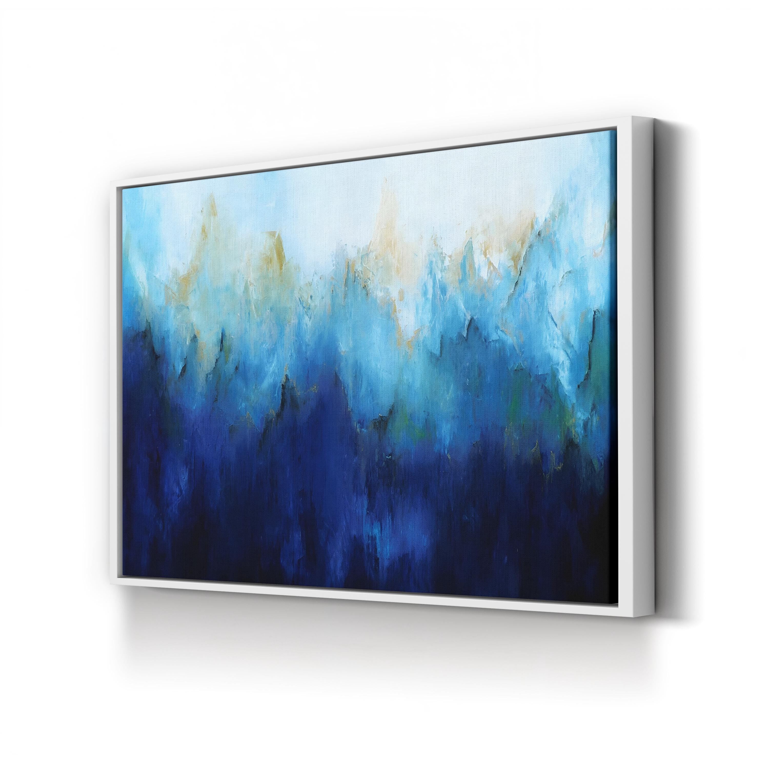 Sapphire Flare Up Wall Art by May Art – Modern Blue Abstract Canvas