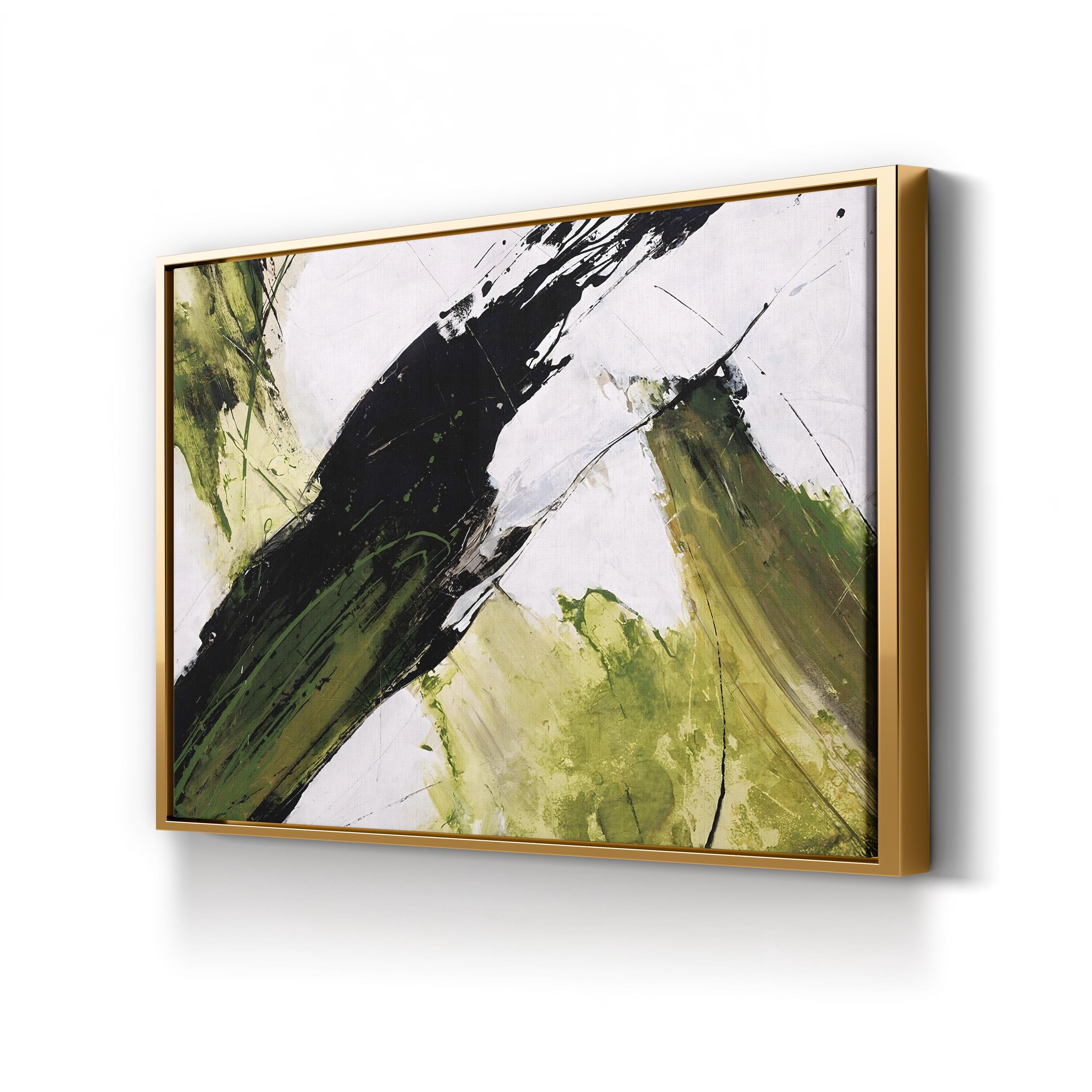 Score Wall Art by Joshua Schicker | Contemporary Abstract Green Brushstroke Canvas