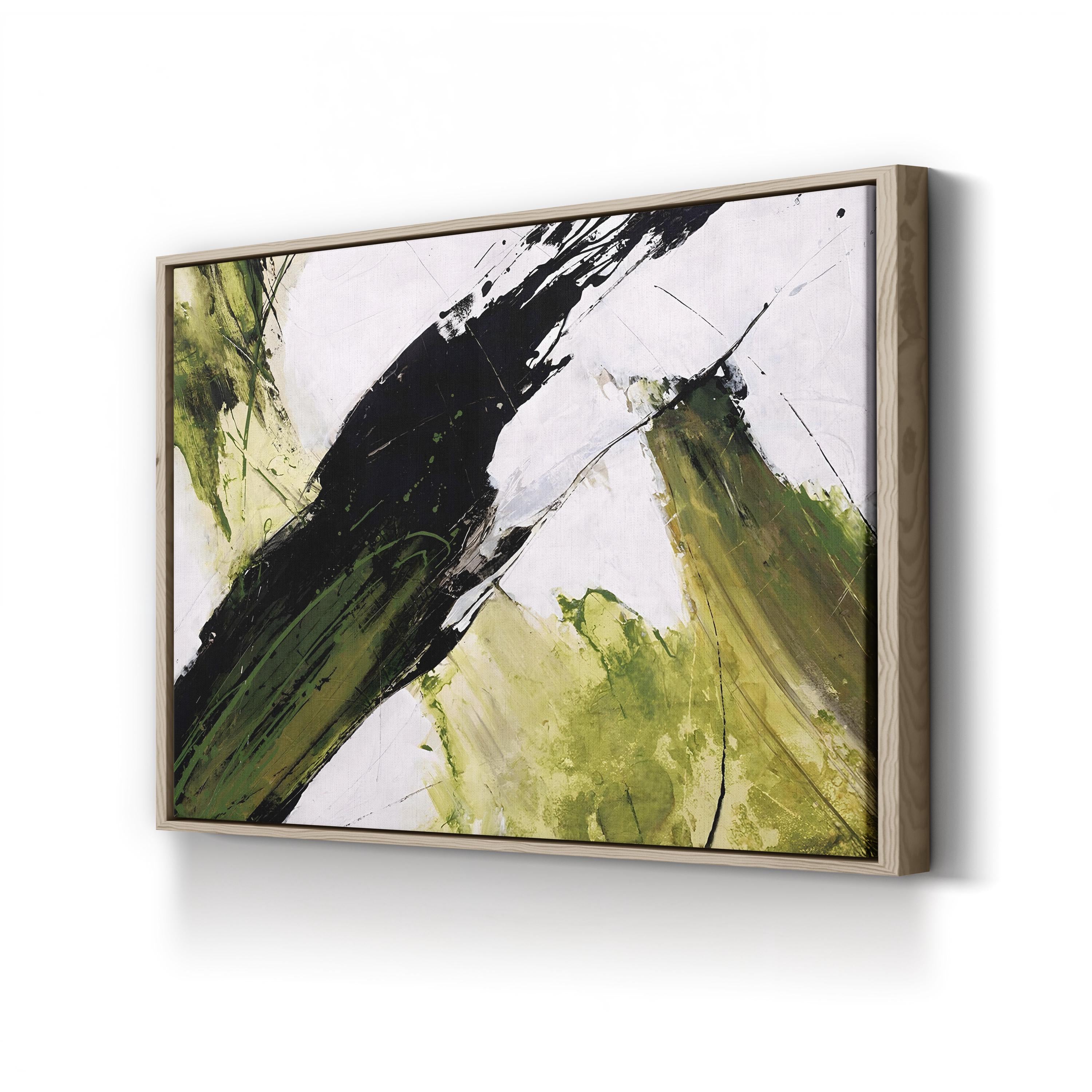 Score Wall Art by Joshua Schicker | Contemporary Abstract Green Brushstroke Canvas