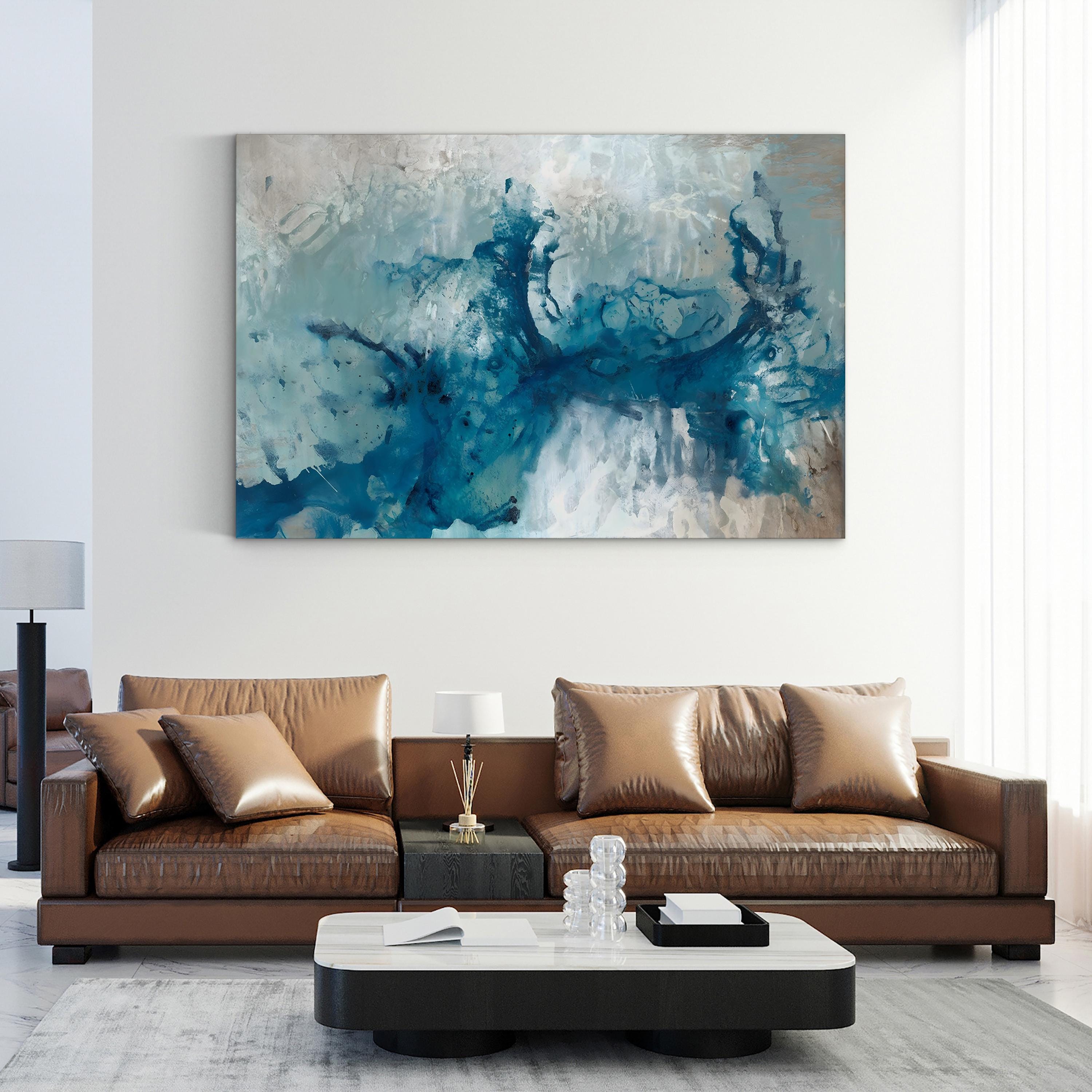 Seafoam Rising II Wall Art by Kari Taylor – Contemporary Abstract Ocean Painting Print