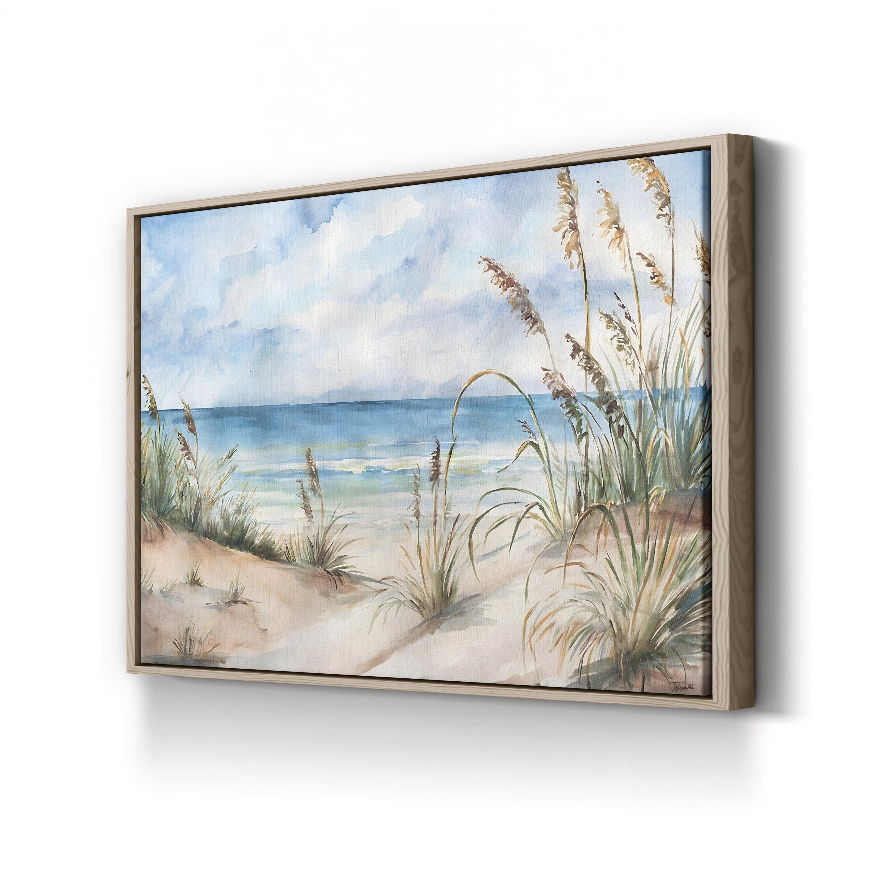 Seaview Landscape Wall Art by Tara Reed – Coastal Watercolor Beach Dunes Canvas Print