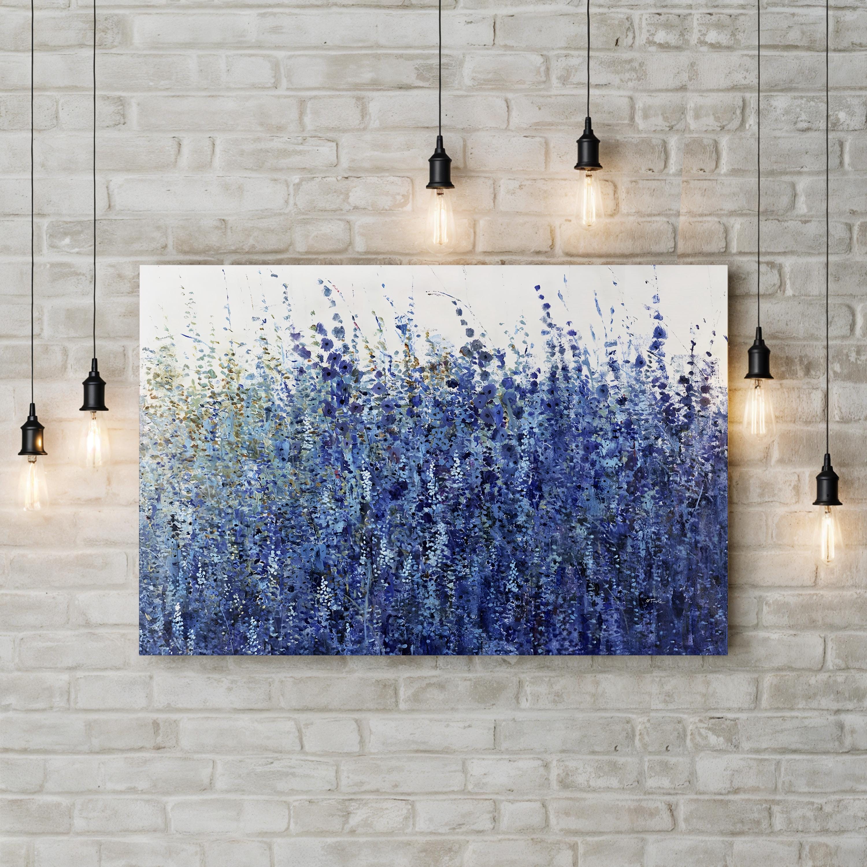 Shades of Blue Wild Flowers Wall Art by Tim O’Toole | Blue Floral Canvas Print