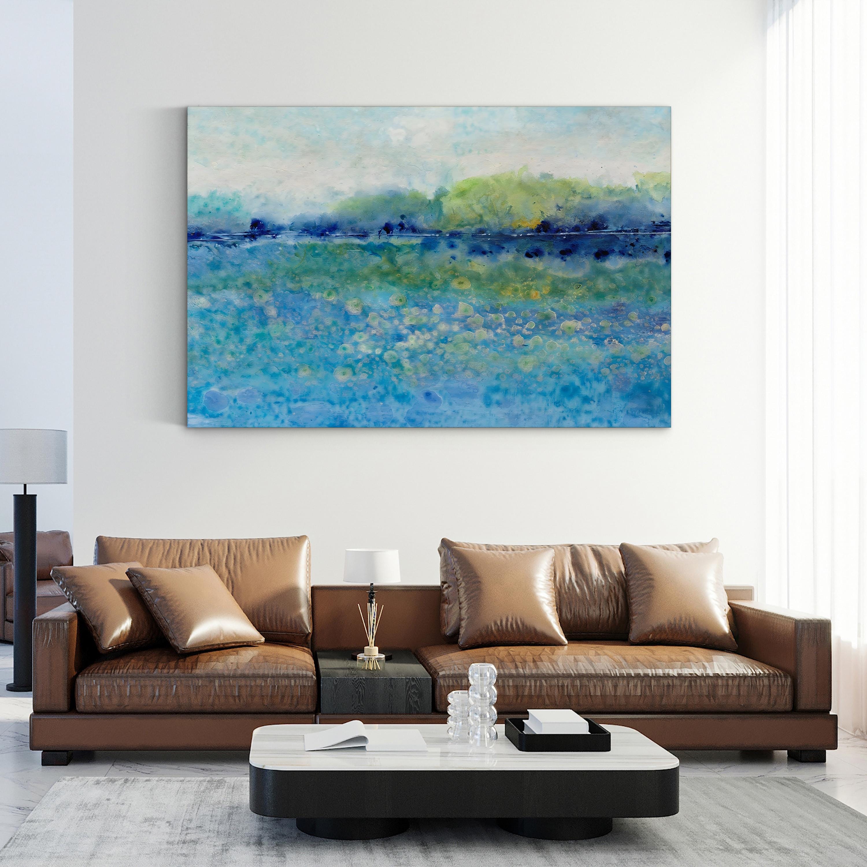 Shimmering Water I Wall Art by Tim O’Toole | Contemporary Abstract Coastal Landscape Canvas Print