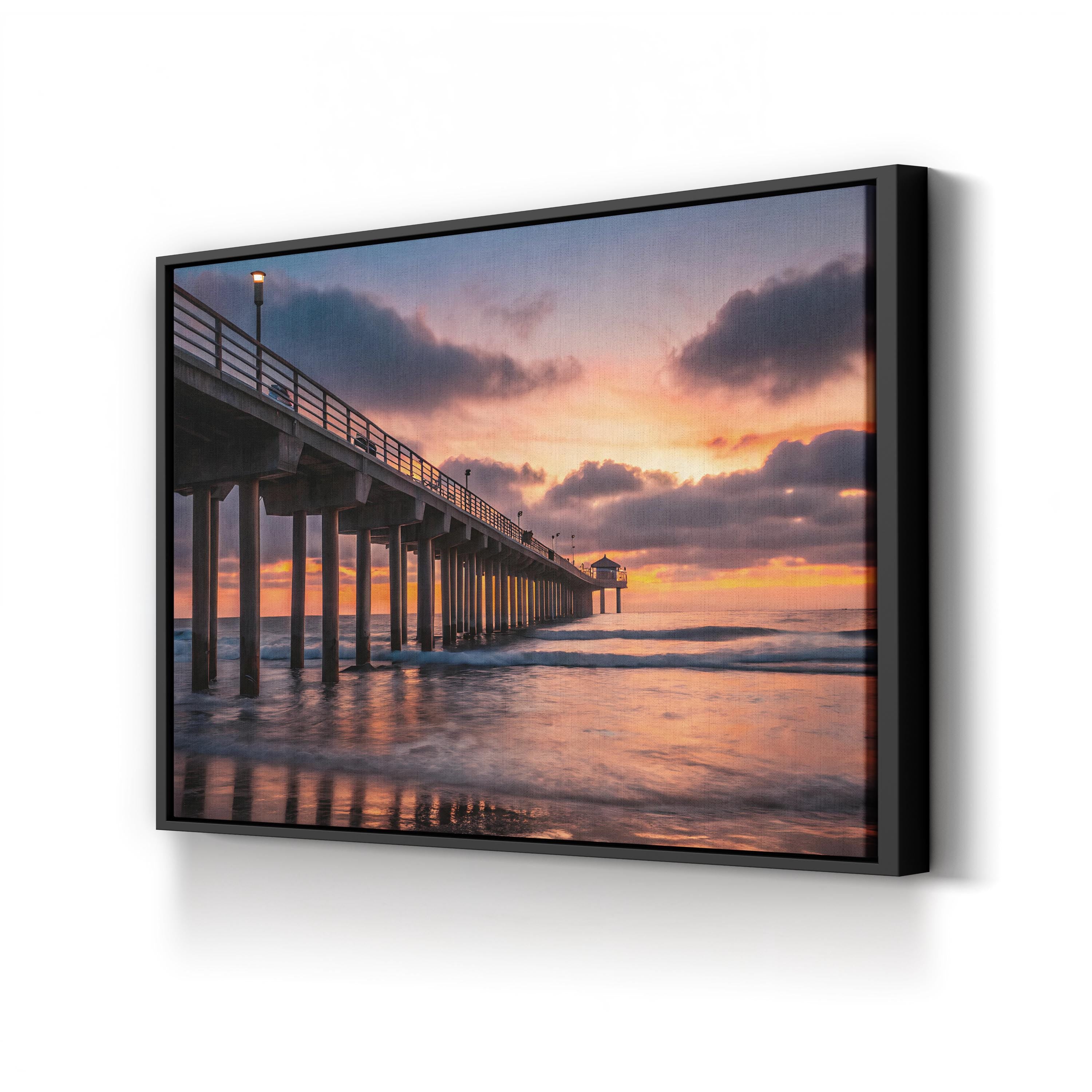 Sunset Dream, Oceanside Pier, Oceanside, California Canvas Print: Coastal Beach House Decor