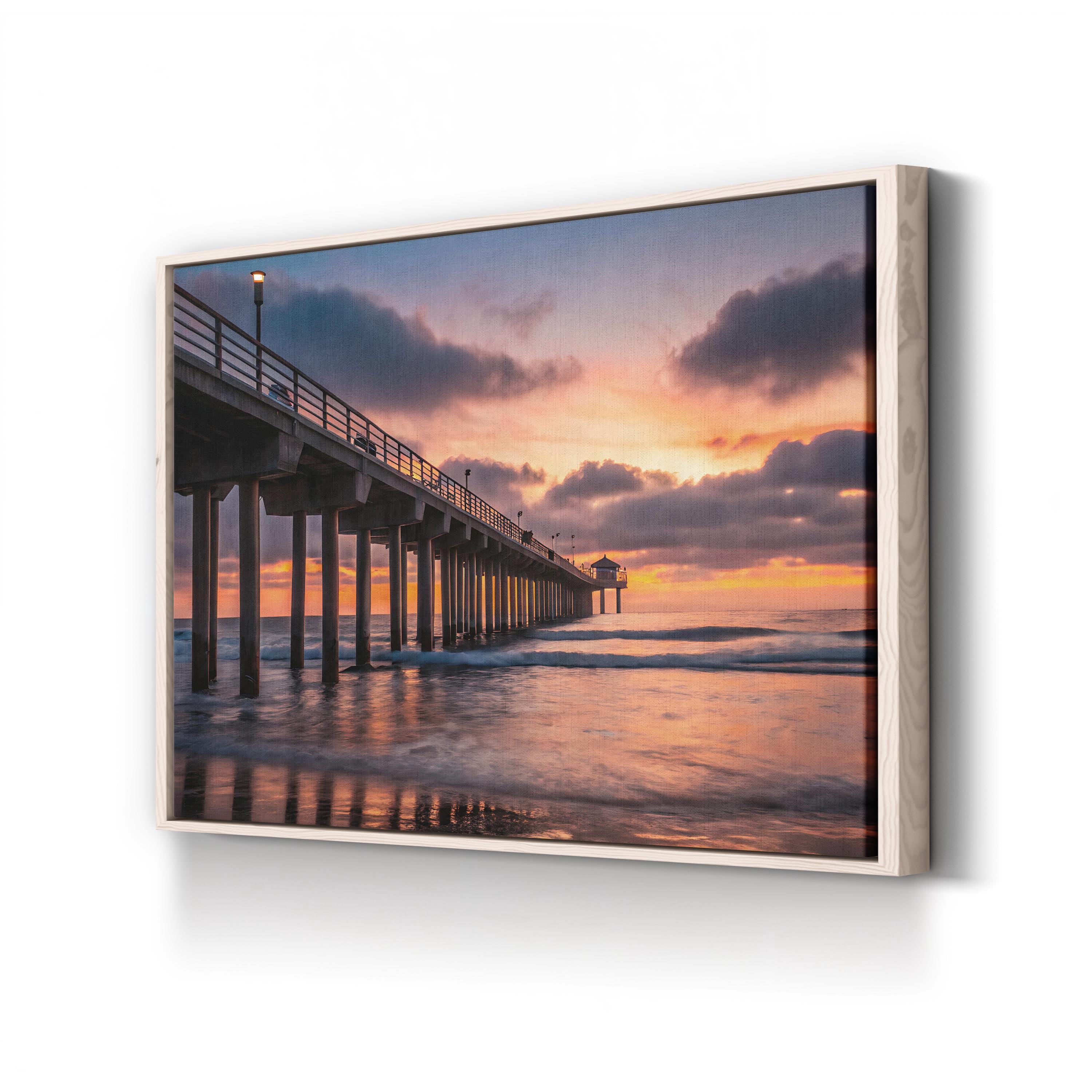 Sunset Dream, Oceanside Pier, Oceanside, California Canvas Print: Coastal Beach House Decor
