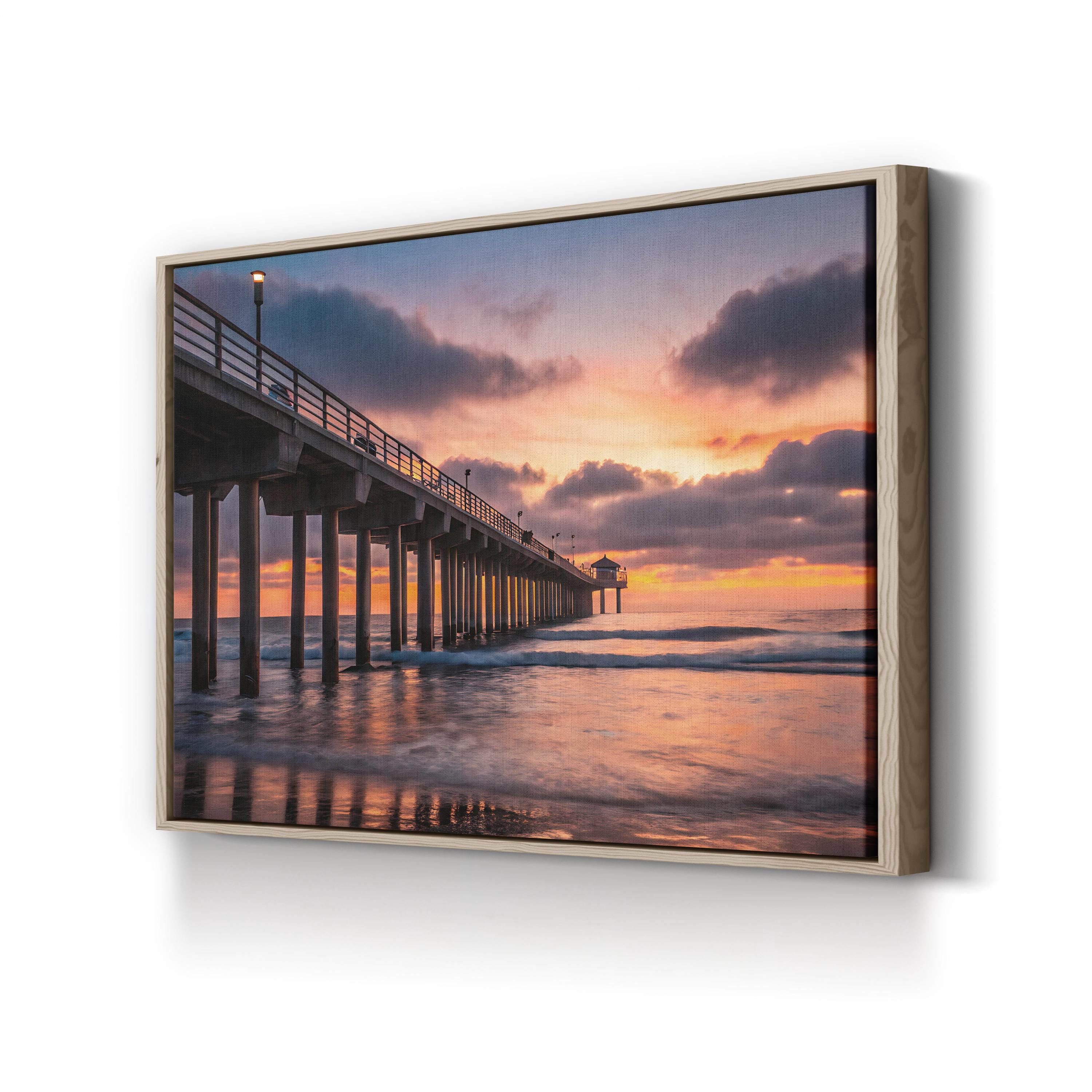Sunset Dream, Oceanside Pier, Oceanside, California Canvas Print: Coastal Beach House Decor