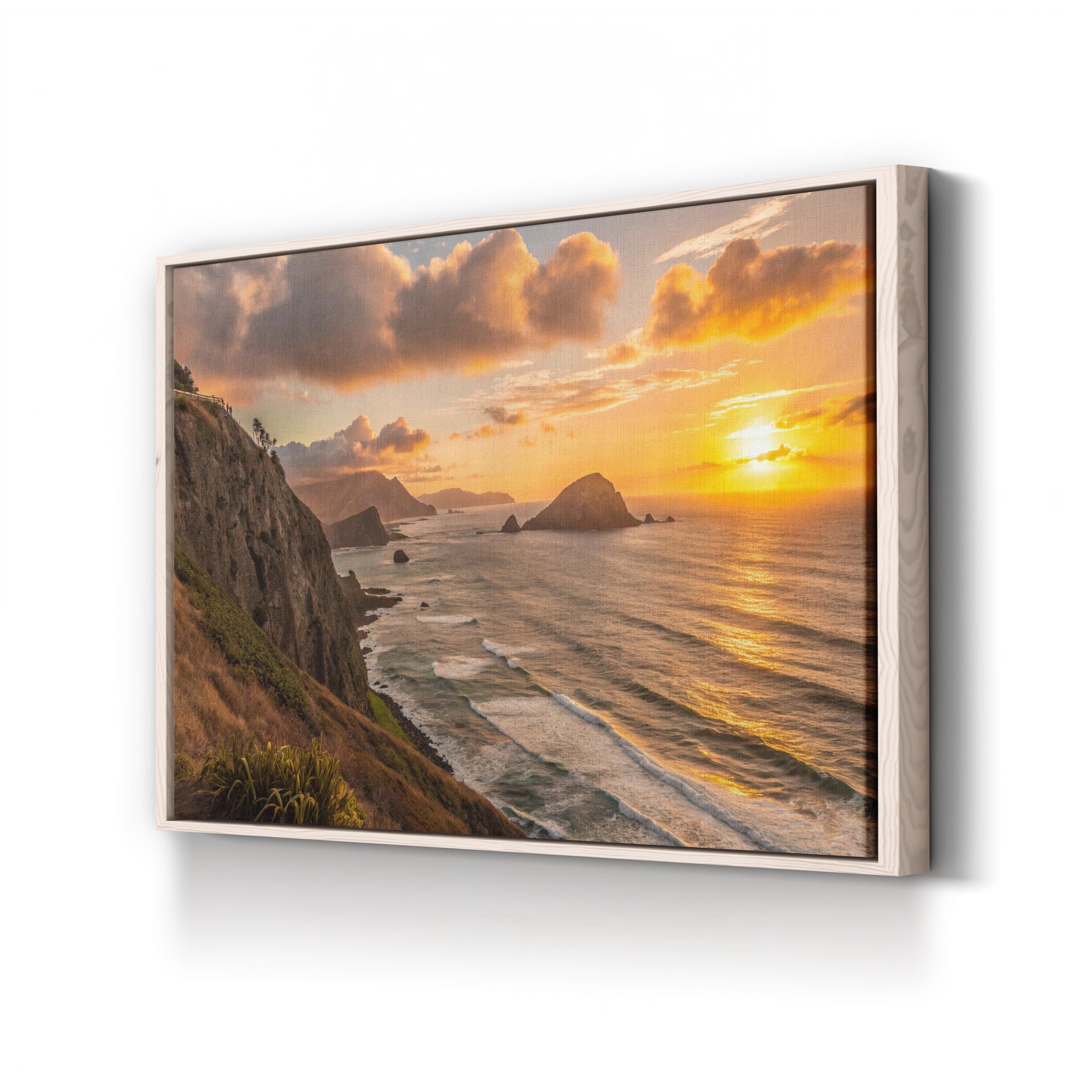 Sunset Vista Canvas Print – Coastal Landscape Framed Wall Art