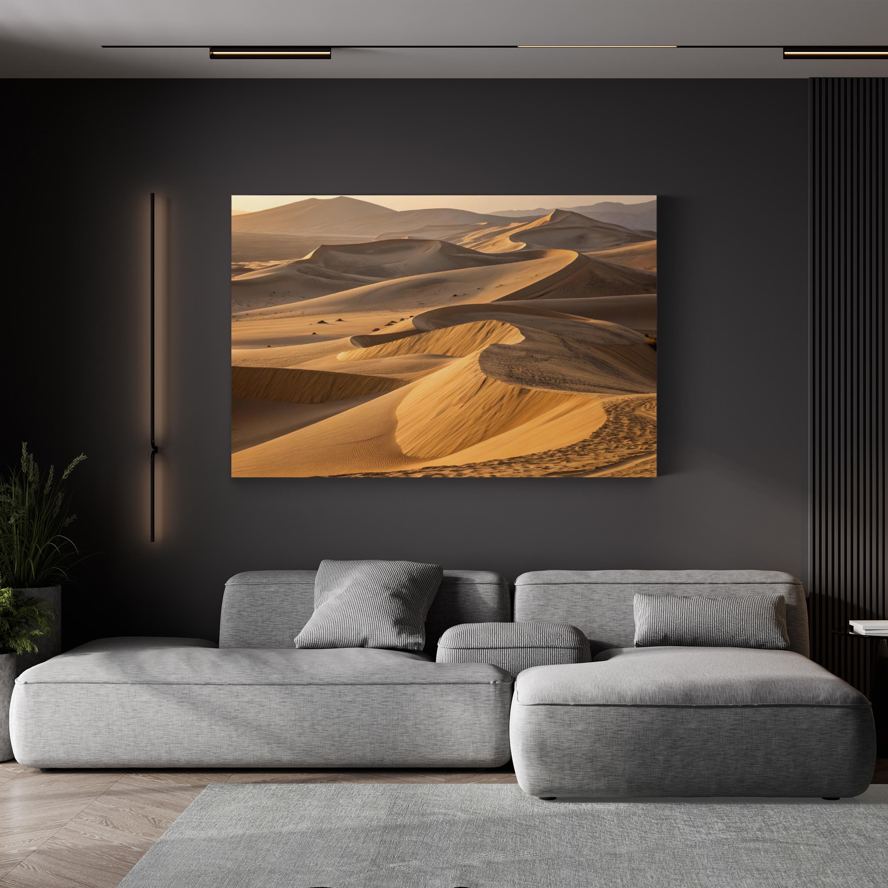 Golden Sand Dunes – Vintage Photography Wall Art | Desert Landscape Canvas Print